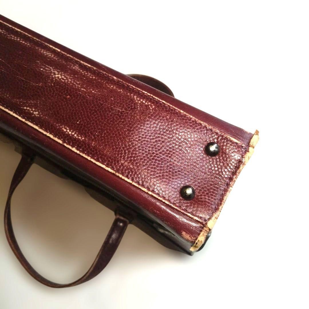 Jean Paul Gaultier Tote Shoulder Bag Leather Red Brown Mens Vintage from Japan