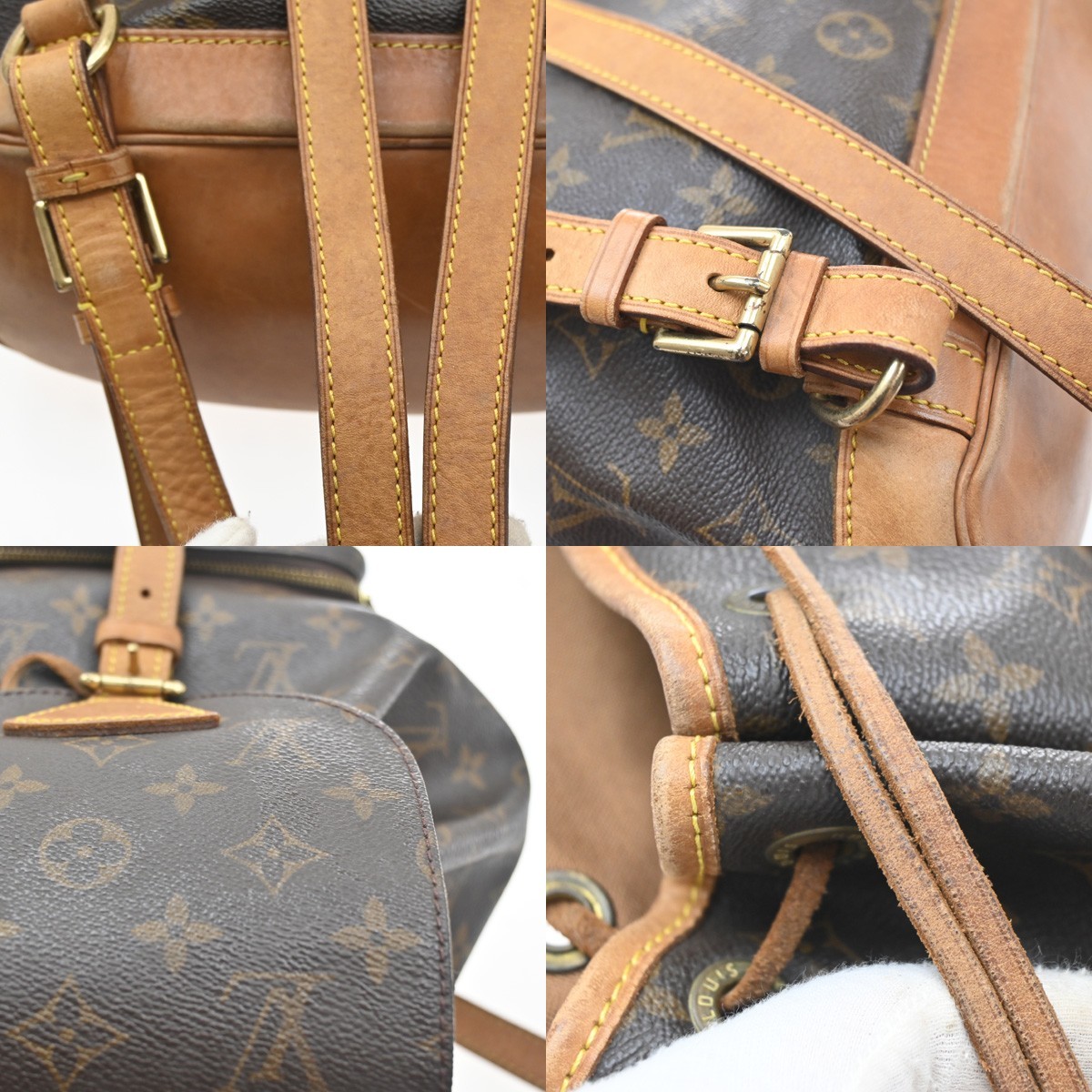 LOUIS VUITTON Montsouris MM Backpack Bag Monogram Leather Brown M51136 72SA234