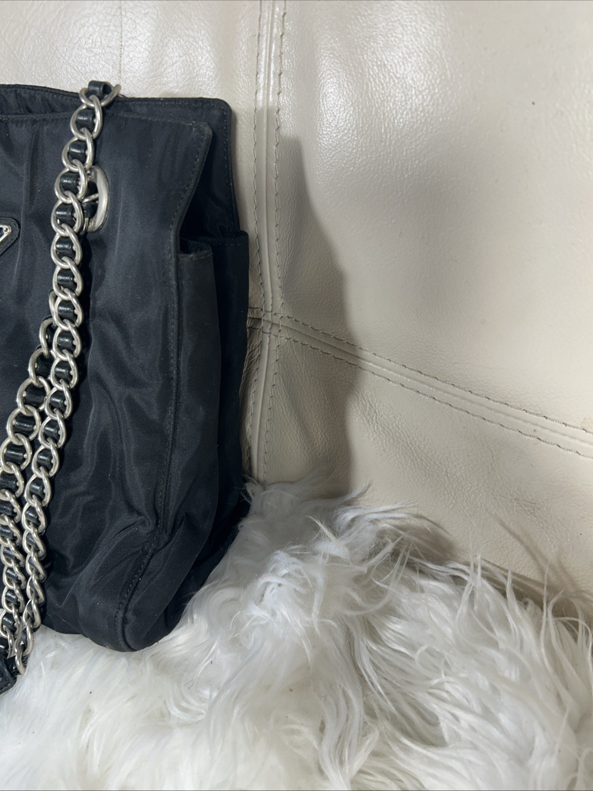 Prada Bag Nylon Tessuto Certificate Of Authenticity Chain Small Blk Shoulder Y2K