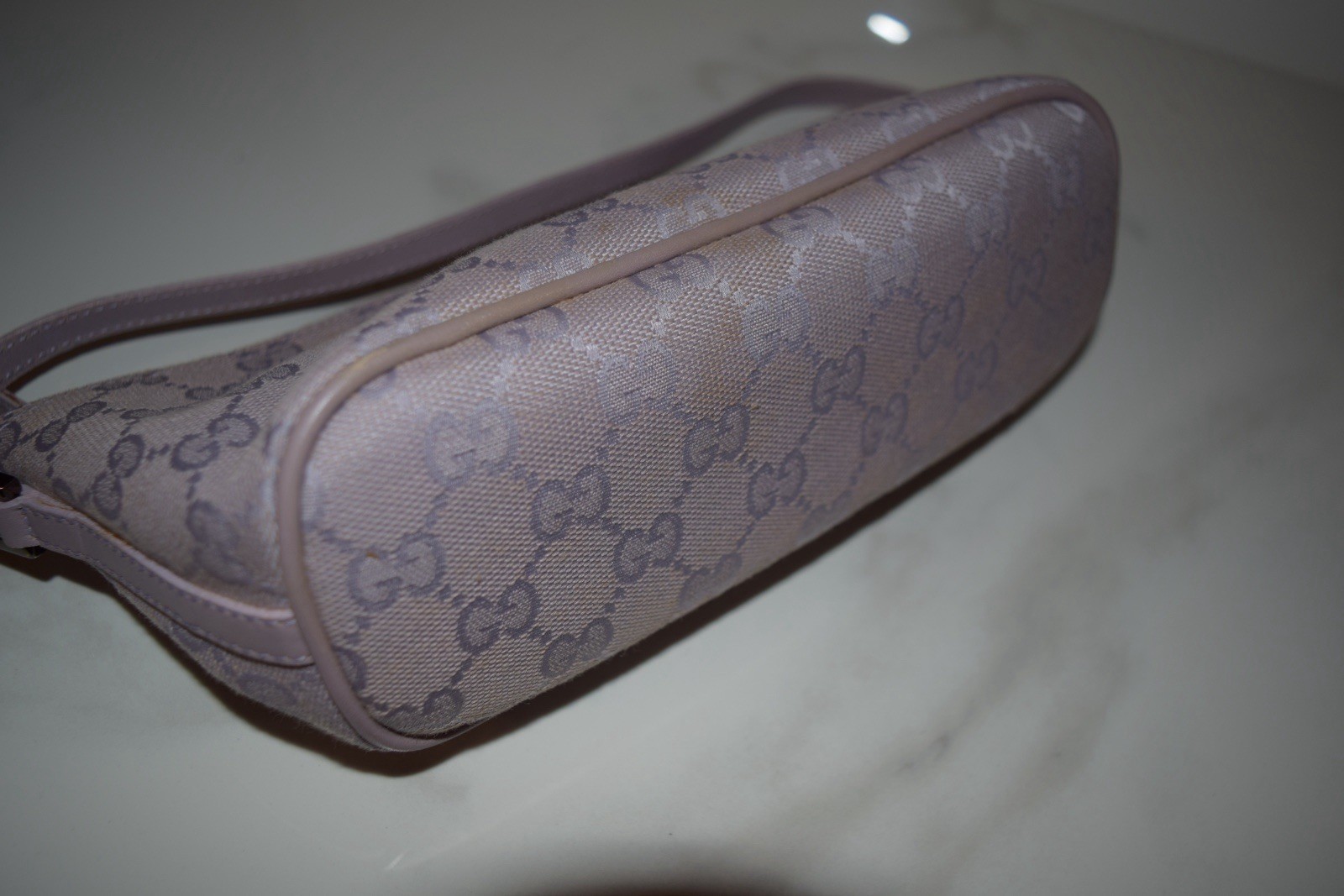 Vintage GUCCI Lilac GG Monogram Boat Bag with Dust Bag