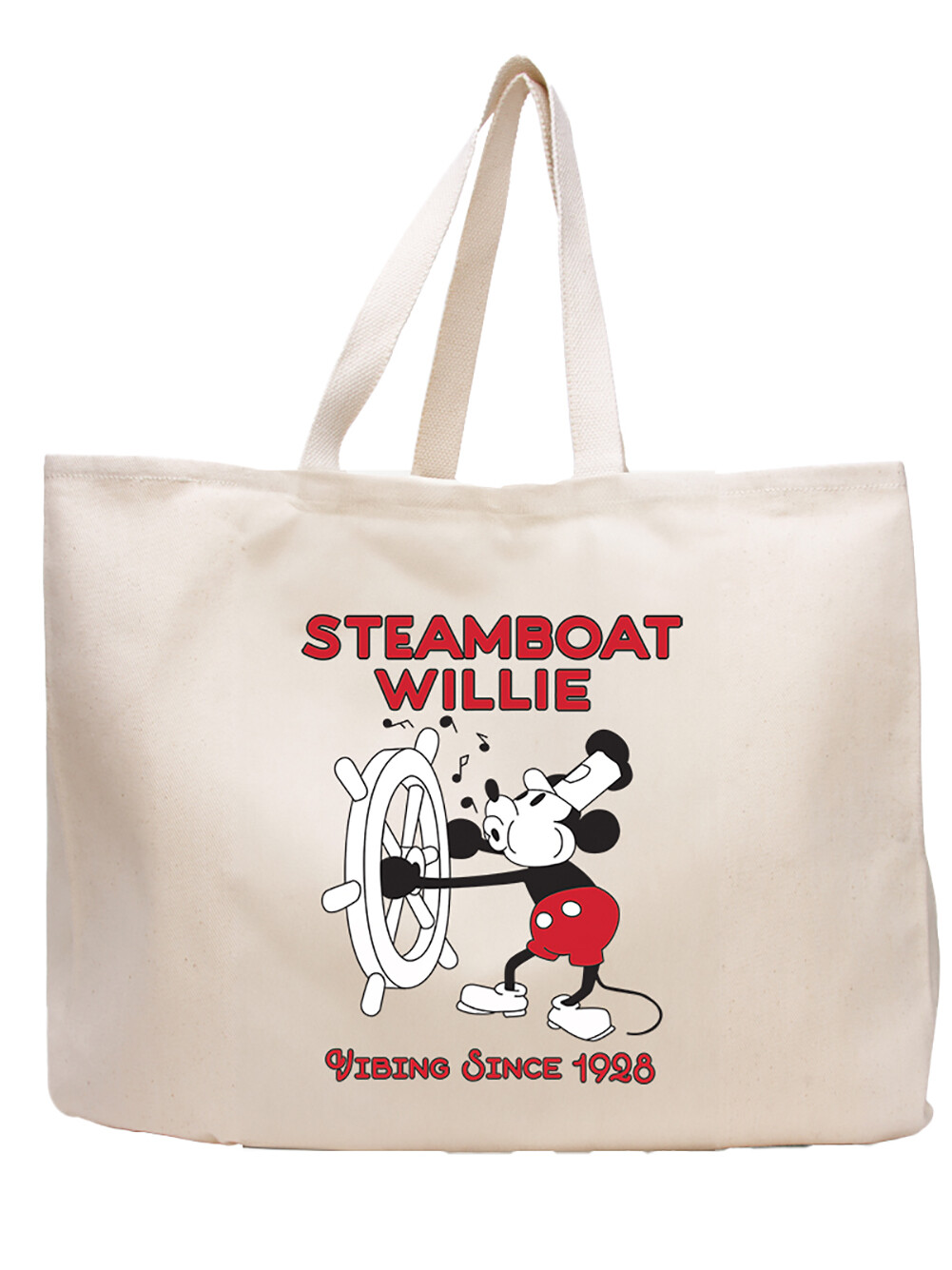 Steamboat Willie Tote Bag – Classic Vibing Durable Cotton Twill Jumbo Bag