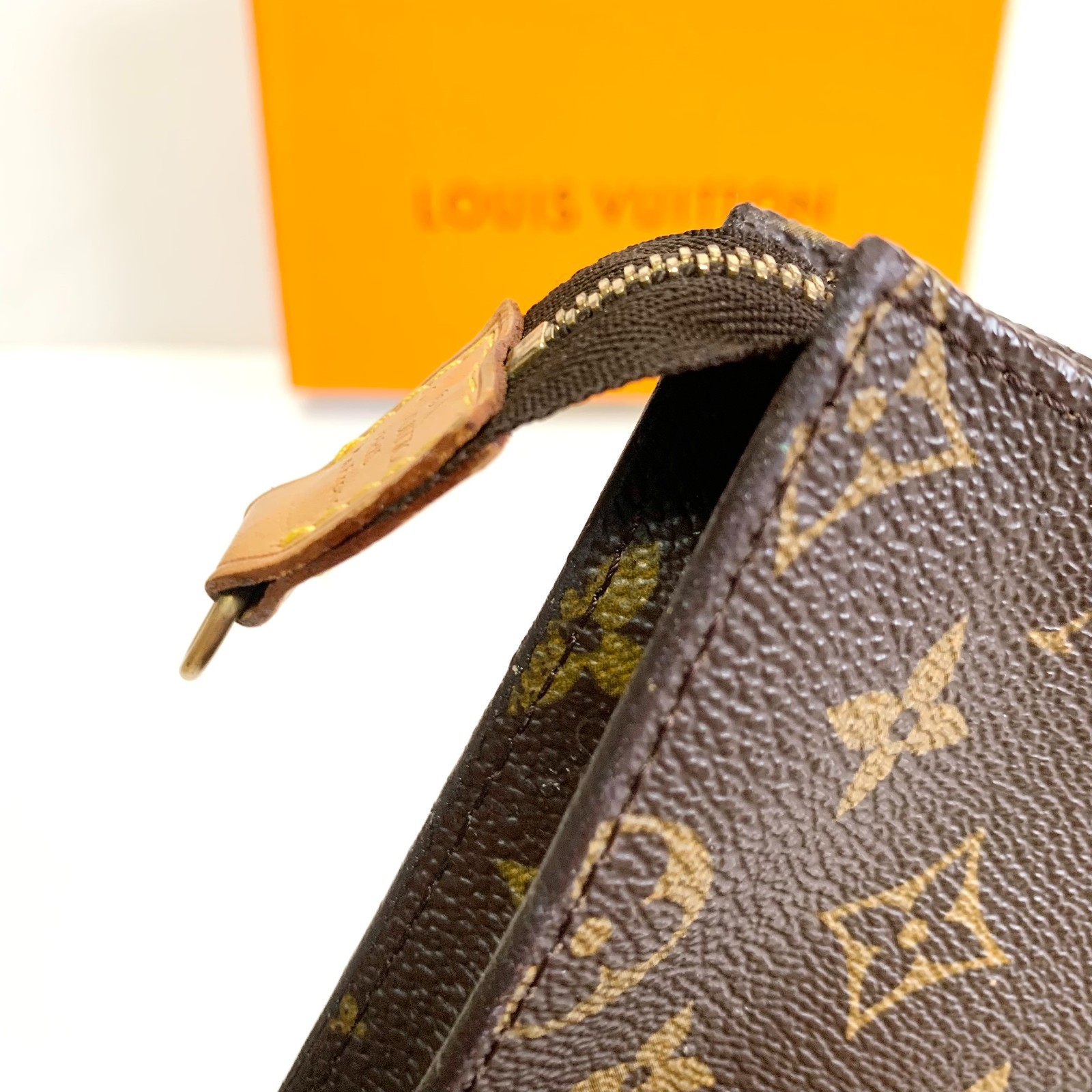 Auth Louis Vuitton Bucket Pouch PM Monogram Accessory Pouch Pochette France #2