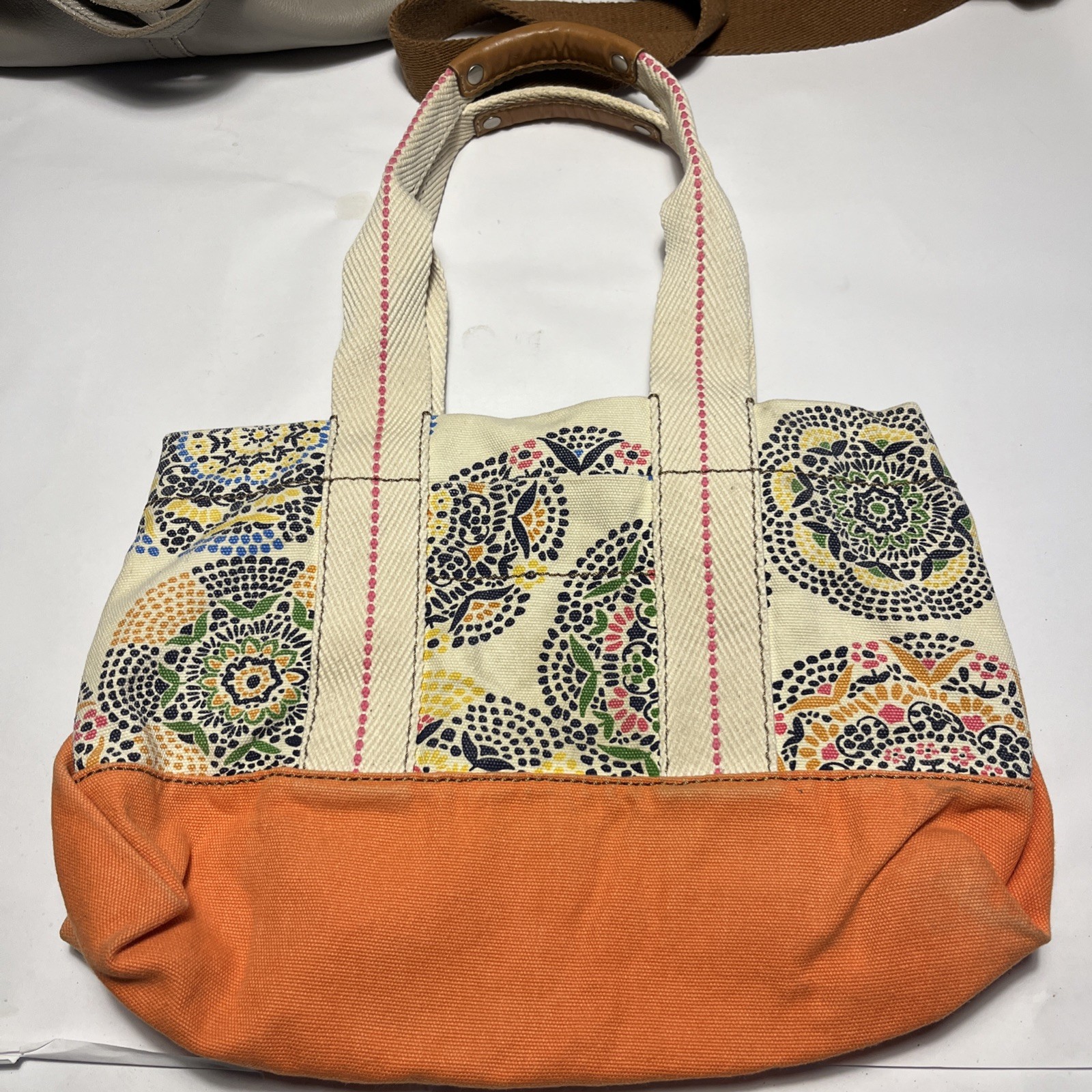 Large Fossil LOT Purse Wallet Floral Crossbody Shoulder Bag Boho Leather Canvas