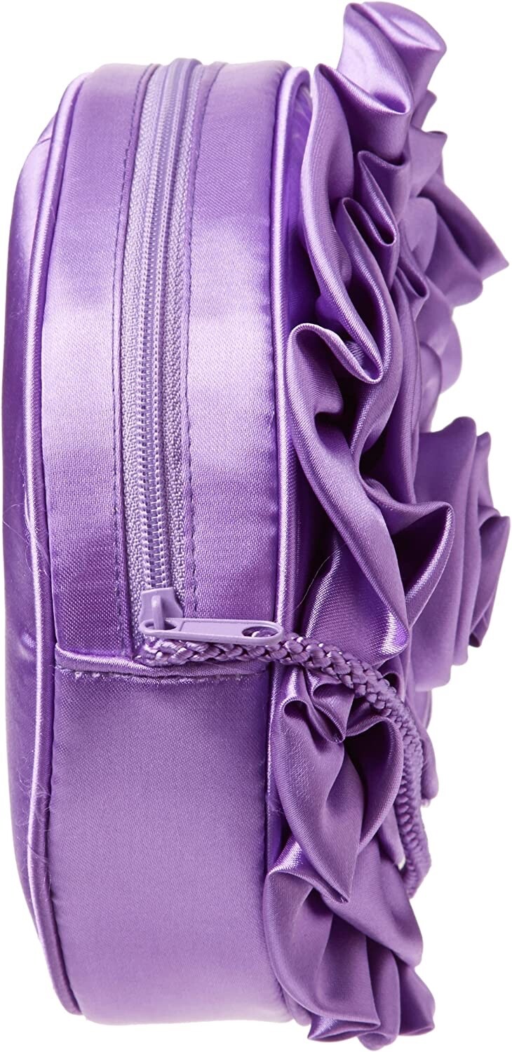 La Regale Big Flower Zip Clutch, Purple