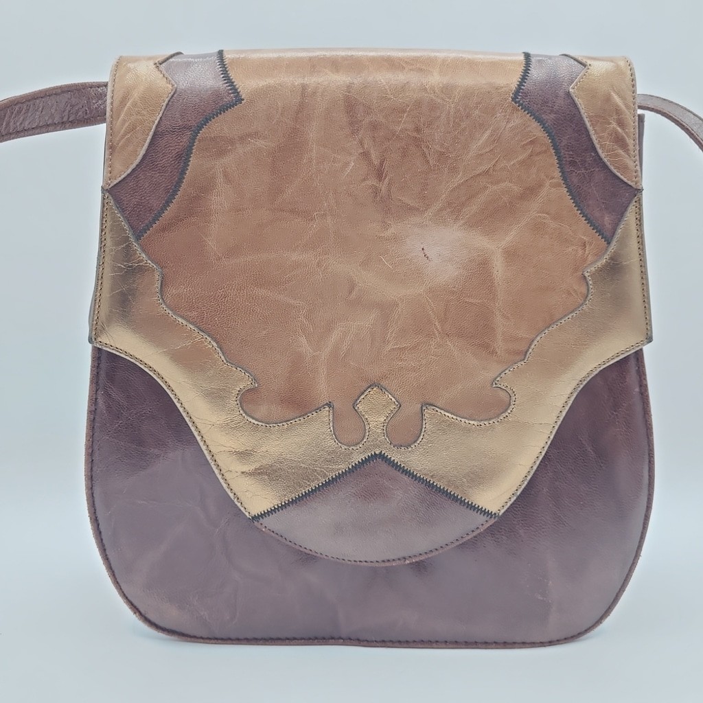 Vintage Margaret Jerrold Leather Saddle Bag Spain Boho Crossbody