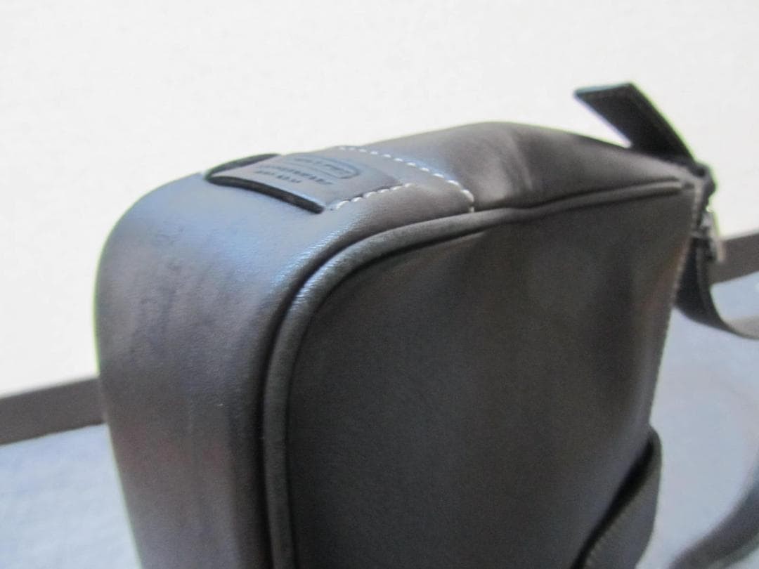 Authentic COACH Leather Mini Bag Black 15cm x 28cm Womens Shoulder Bag