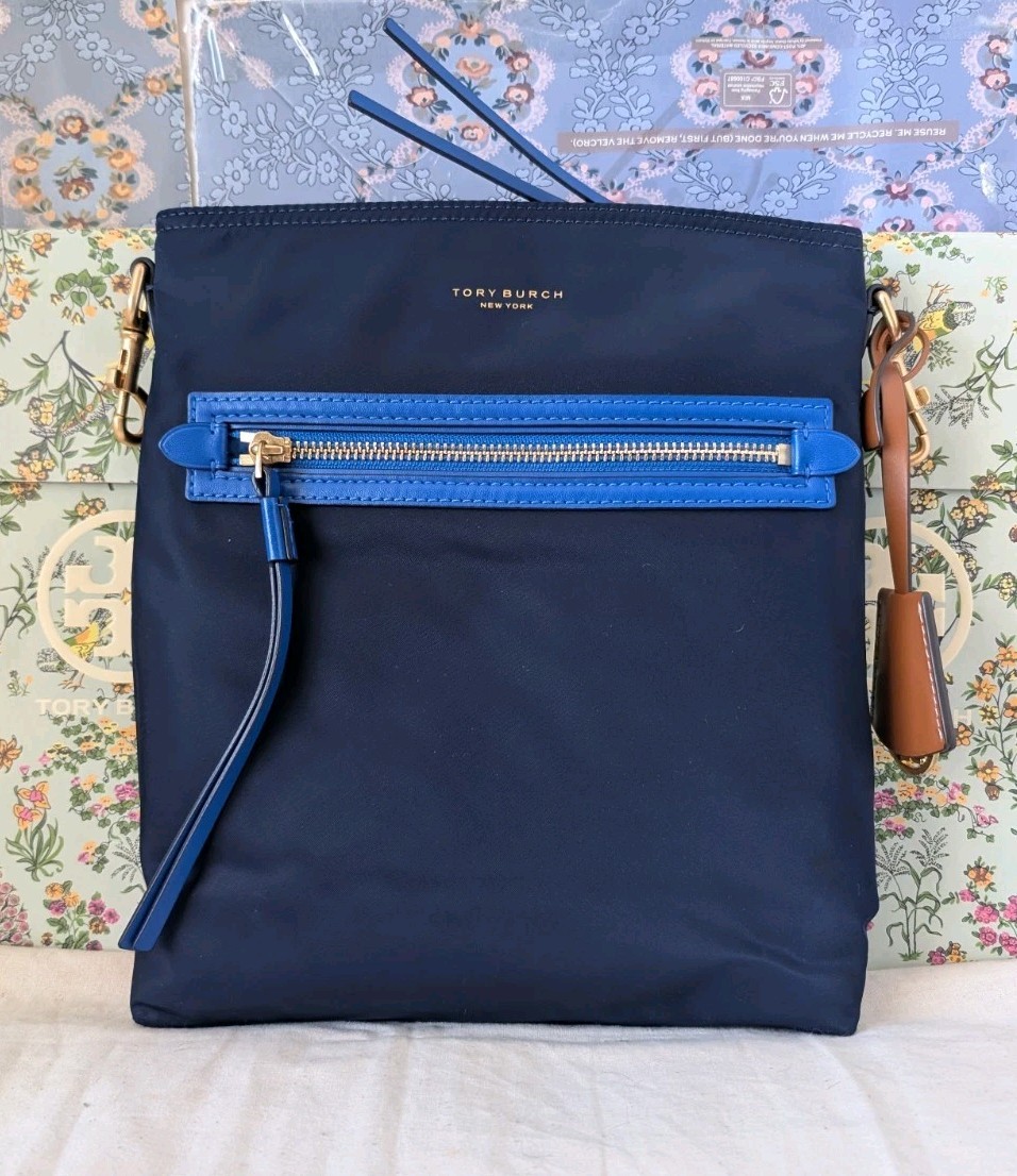 Tory Burch ‘Perry’ Nylon Swingpack Crossbody Bag Royal Navy Blue