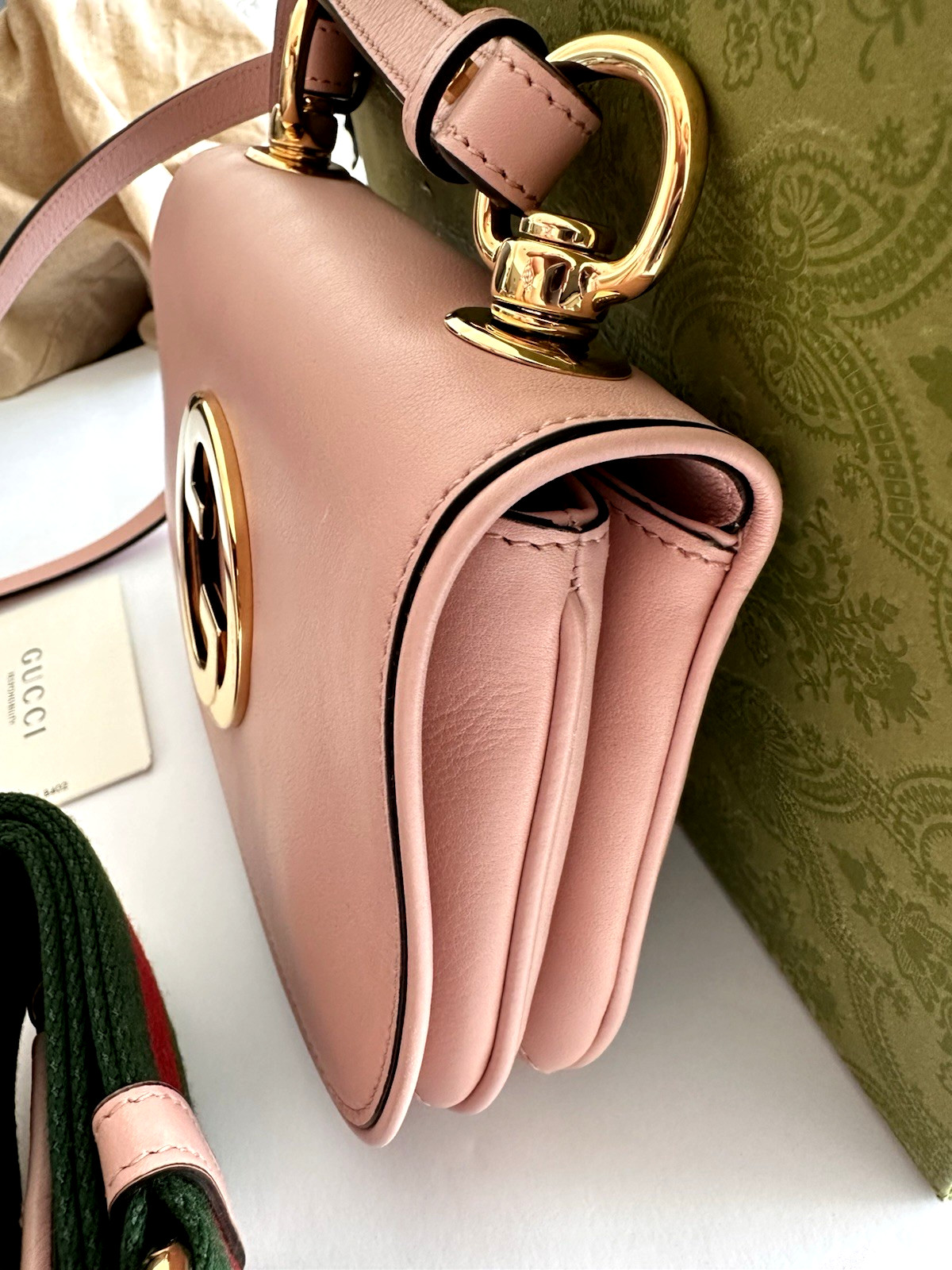 $3,200 Gucci Blondie pink Leather Crossbody Bag Come W 2 straps 698643 Full Set