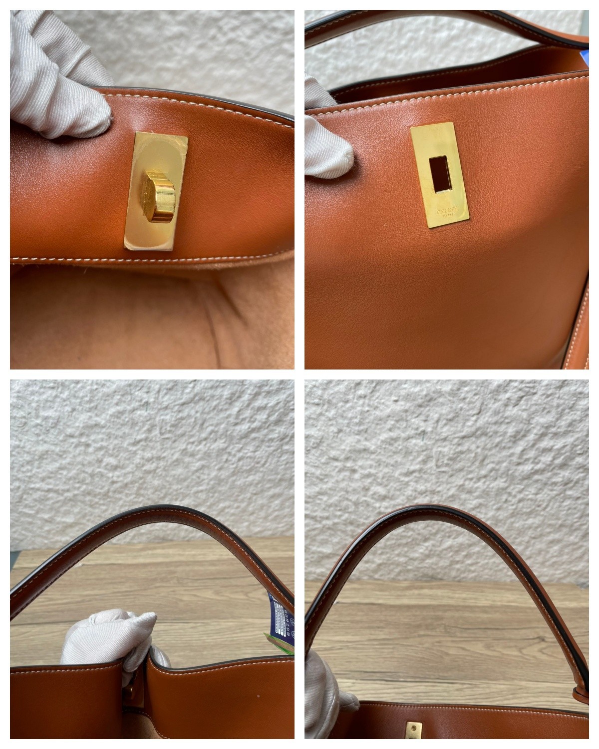 CELINE Bucket 16 Shopping Bag Medium 23cm Brown Calfskin Shoulder Bag