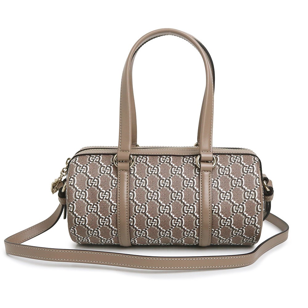 GUCCI GG Shadow Black Canvas Taupe Gray Beige Greige Gray Shoulder Handbag