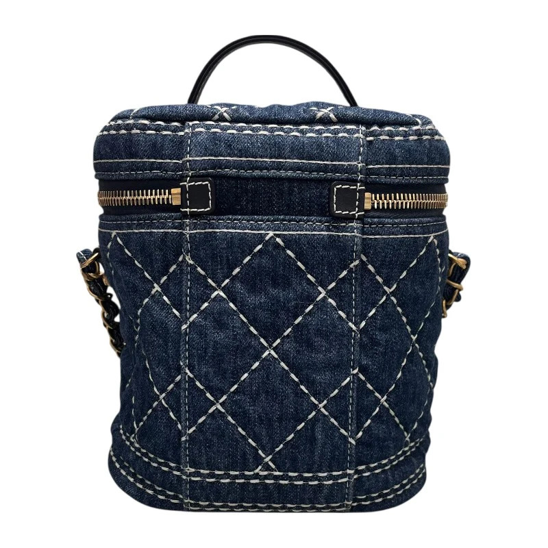 CHANEL Denim Chain Vanity Bag Blue Denim Shoulder Bag AS1336 #OKB1626