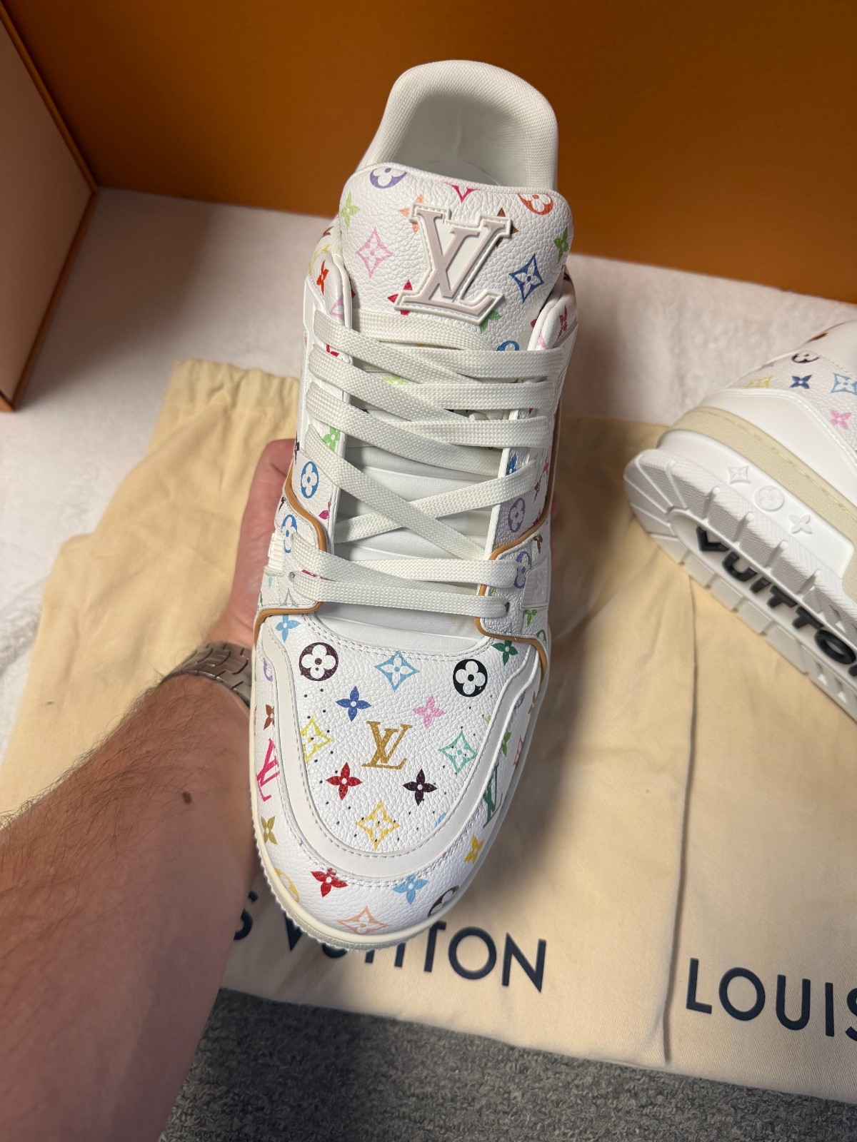 Louis Vuitton × Takashi Murakami White Multicolor Travel Collection