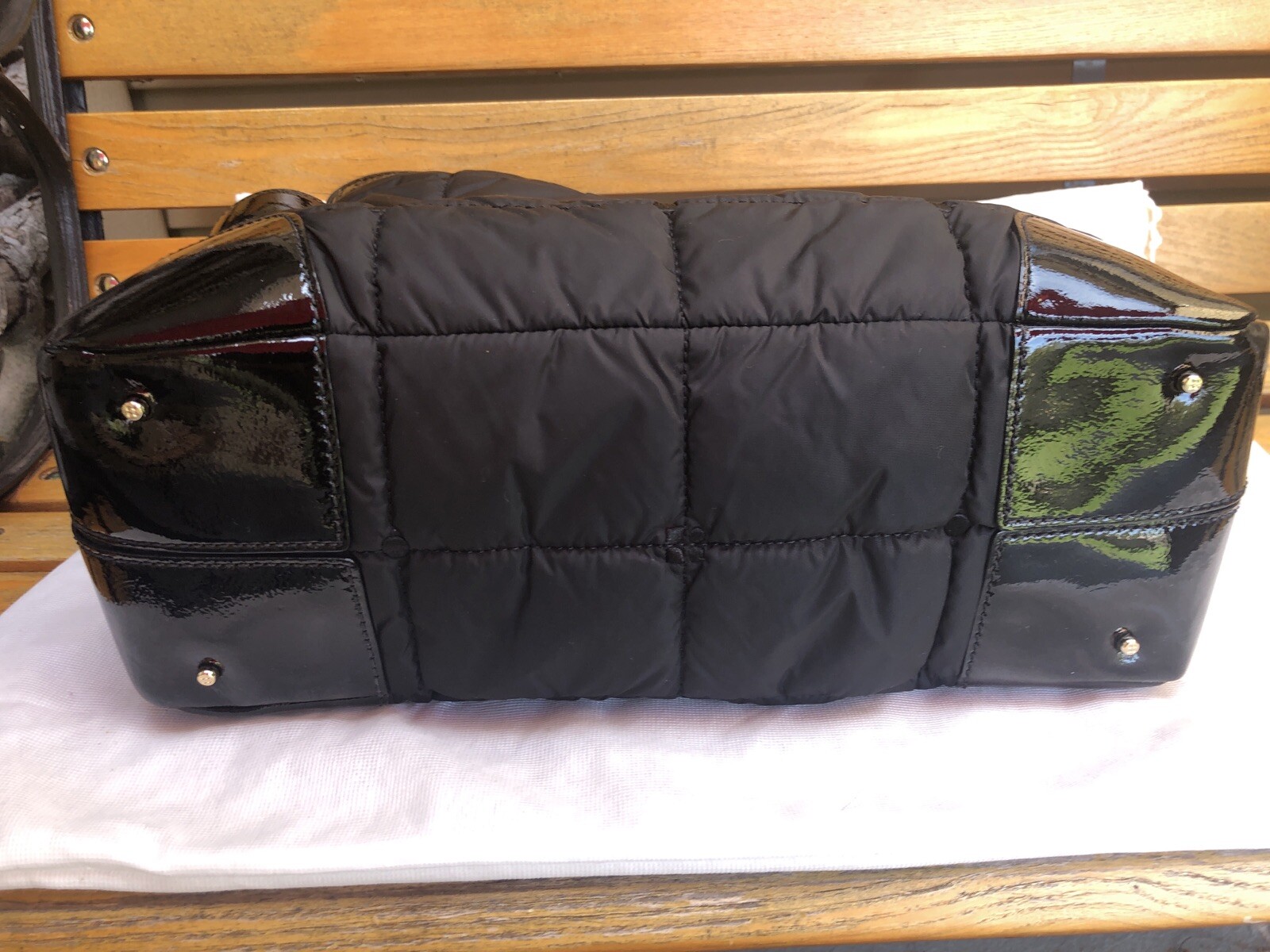 Kate Spade Black With Green Interior PXRU0578 S363 Ladies Handbag With Dust Bag