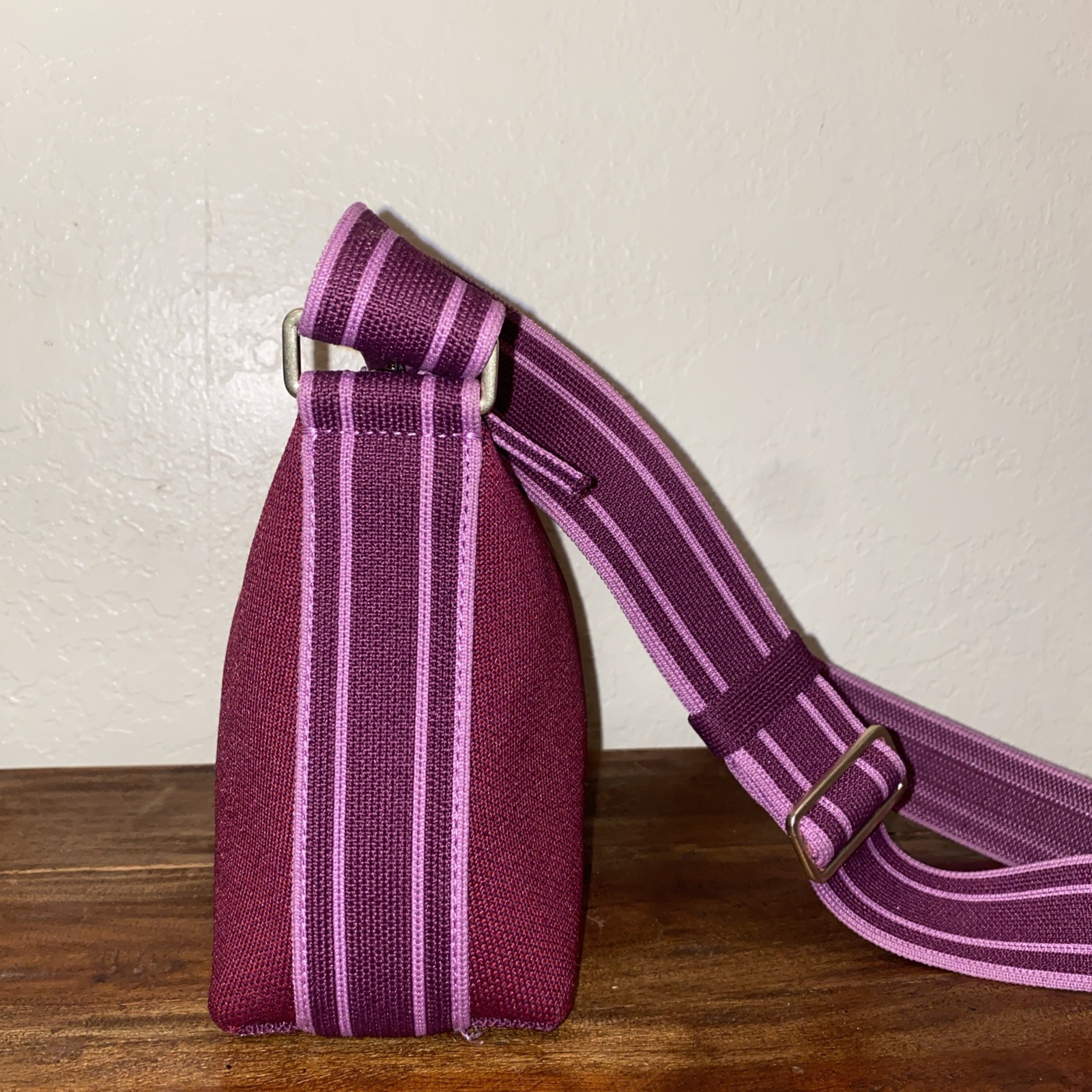 Rothy’s Casual Crossbody Bag in Plum Stripe Bag Purse