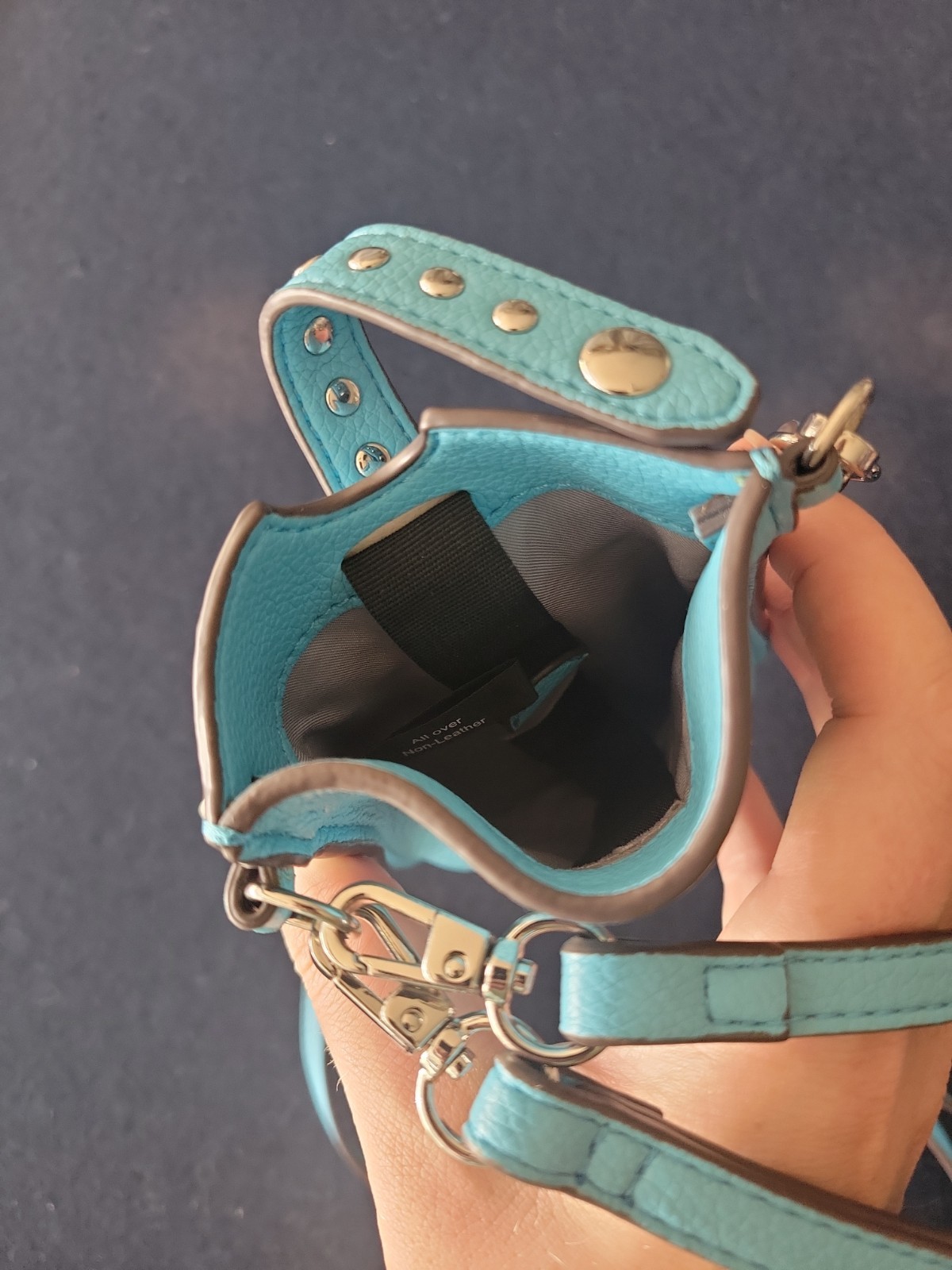Light Blue Crossbody Phone Bag W/ Card Pockets 6.5in X 4in