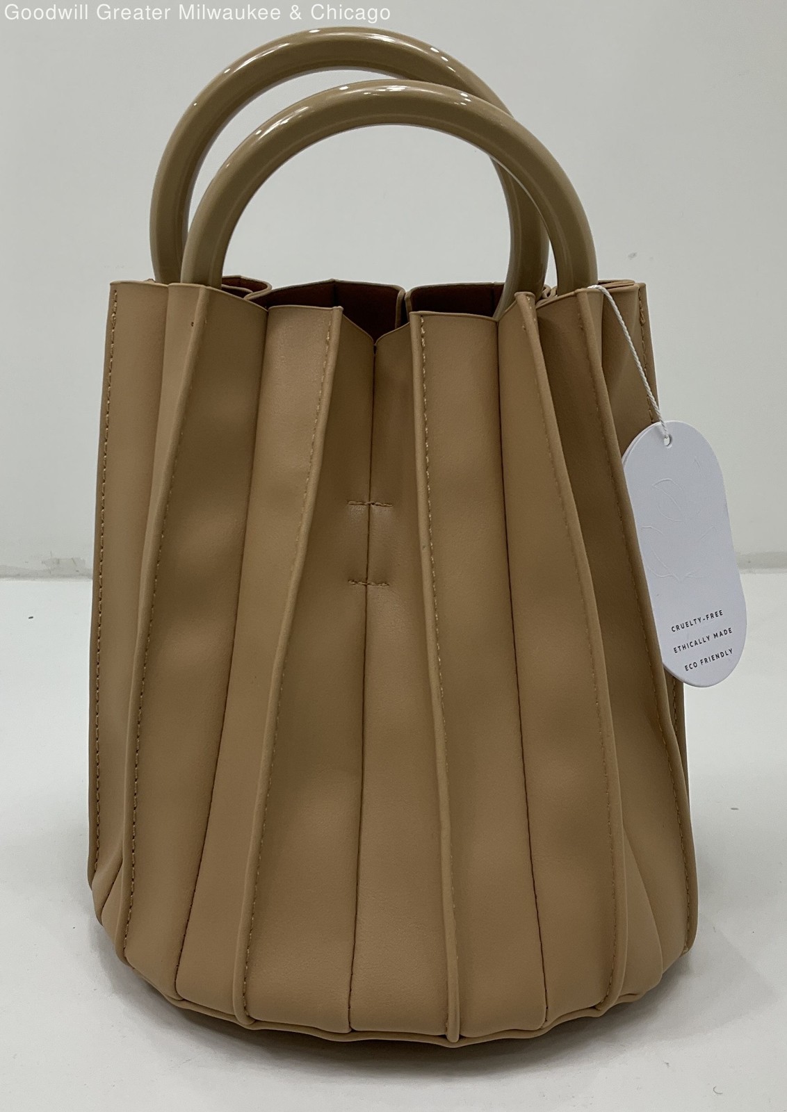 NWT Melie Bianco Women Tan Vegan Leather Hand Bag