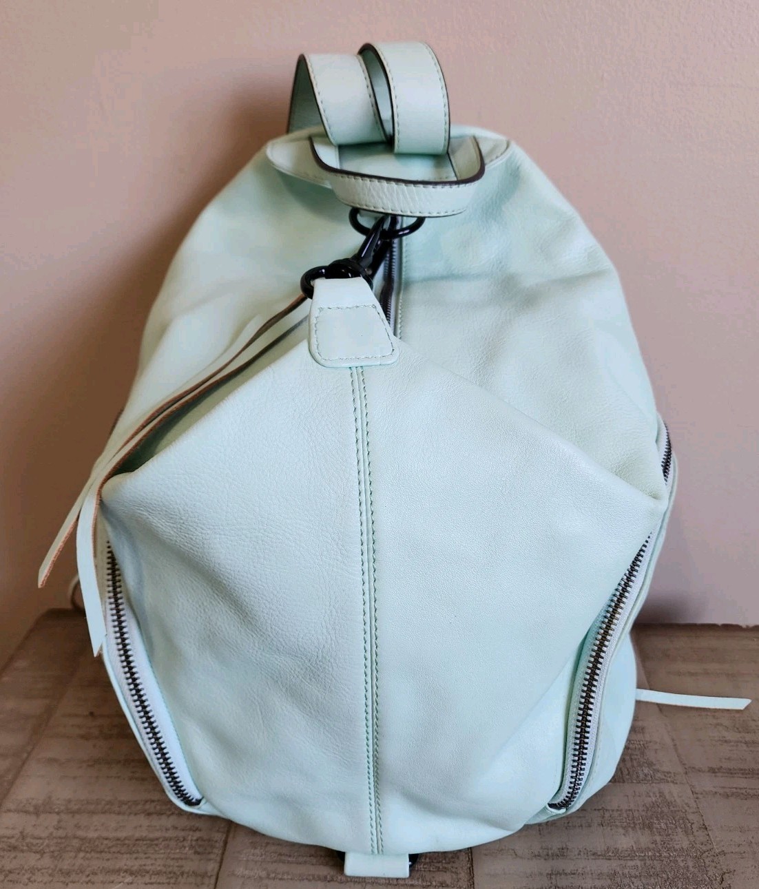 Rebecca Minkoff Julian Backpack in Mint Smooth Leather