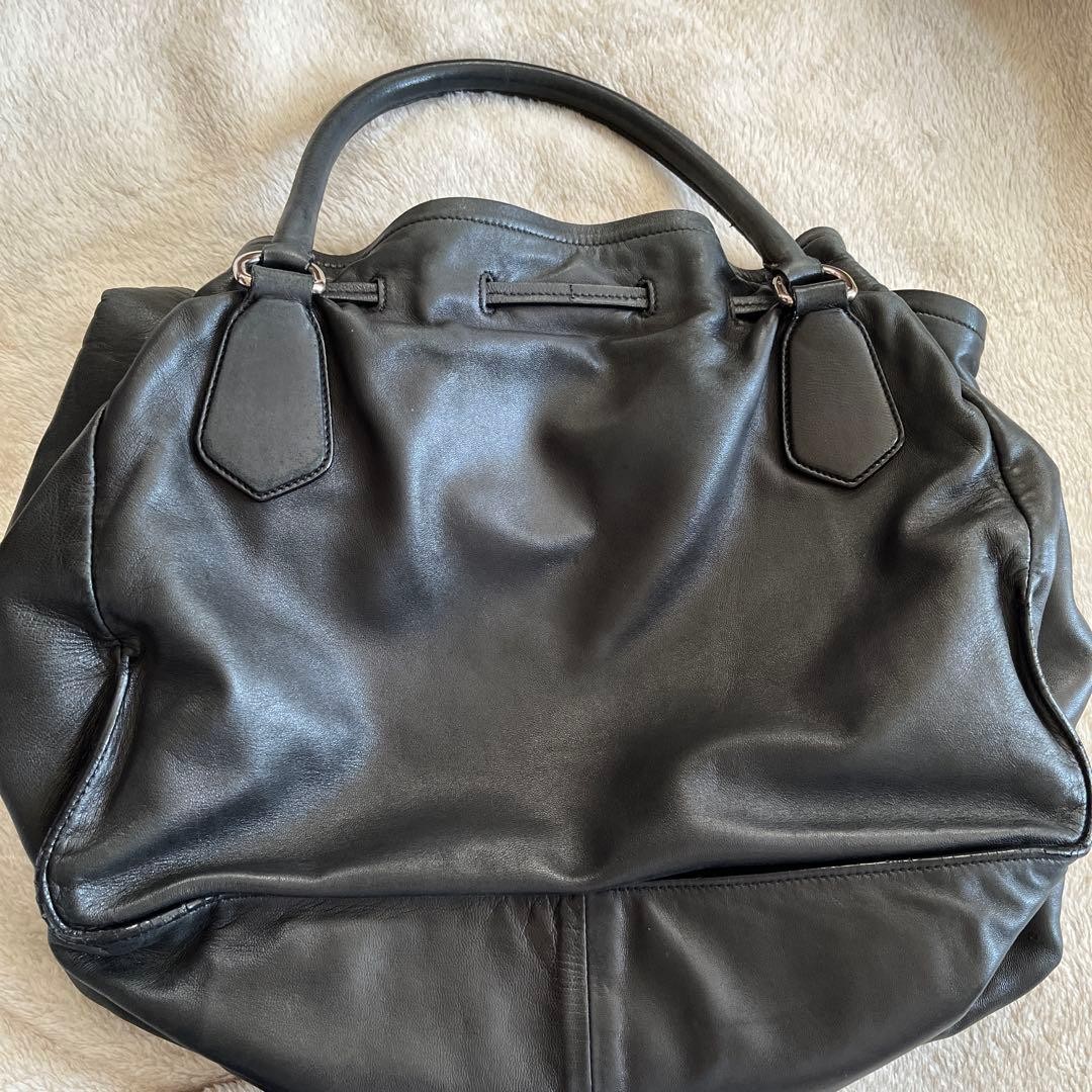 PRADA Nappa Leather Tote Bag Black 34cm x 28cm x 15cm Damaged, Leather Bag Authe