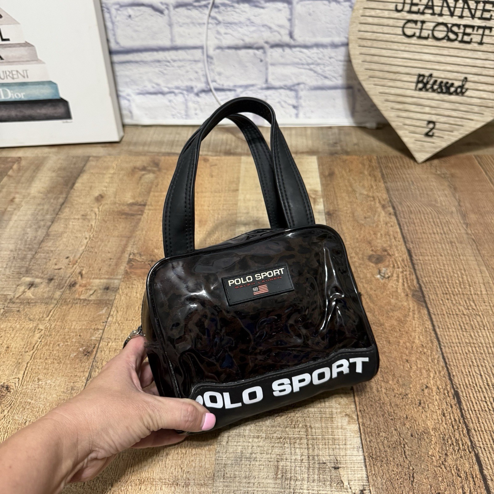 Vintage 90s Polo Sport Ralph Lauren Transparent Black Purse HandBag RARE