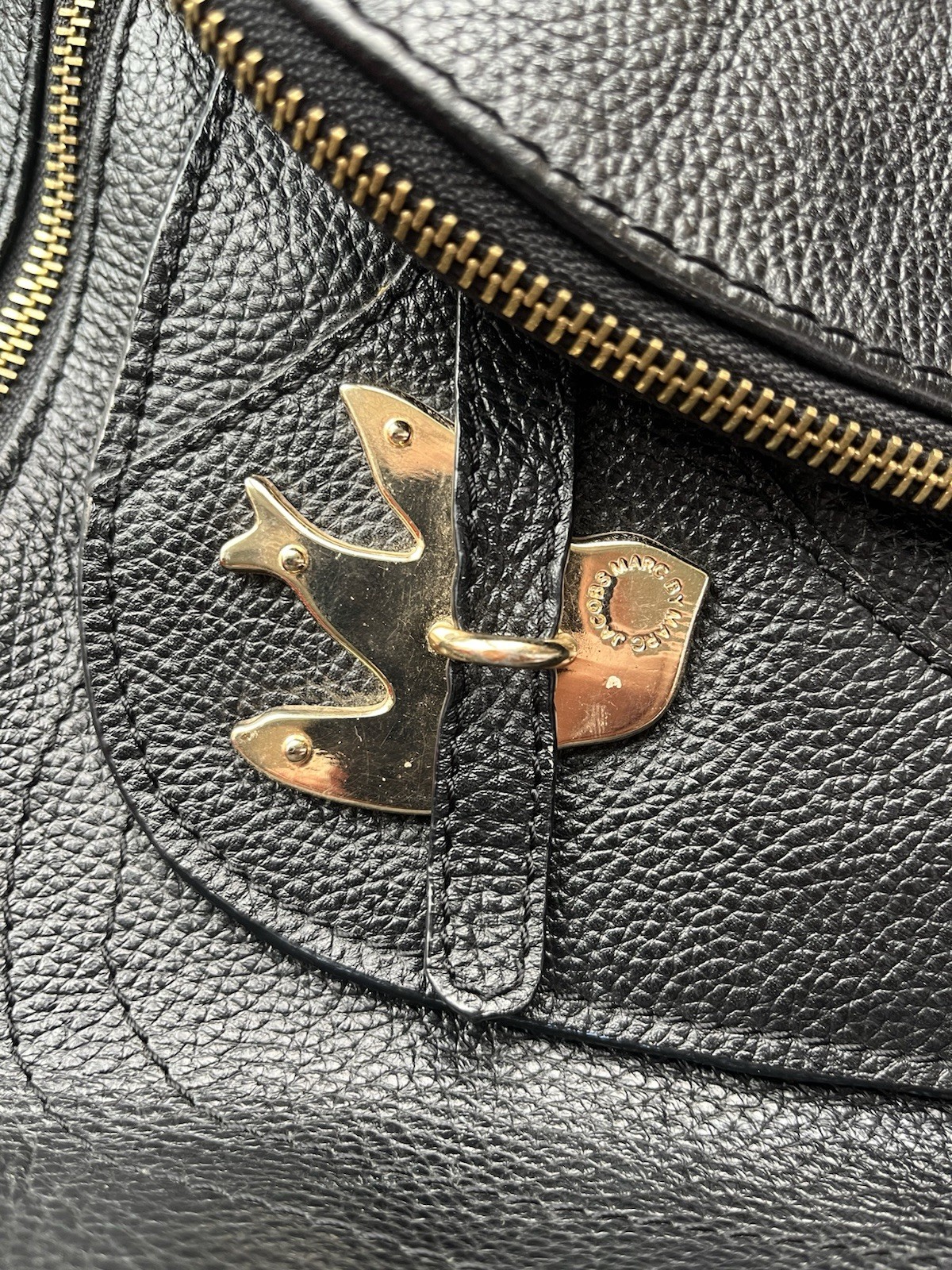 Marc by Marc Jacobs Petal to the Metal Natasha Black Leather Crossbody Bag