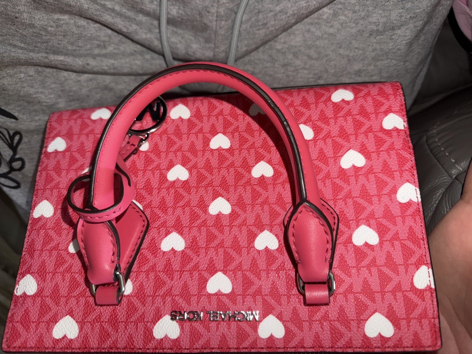 Michael Kors Pink White Heart Valentine’s Day Edition Purse