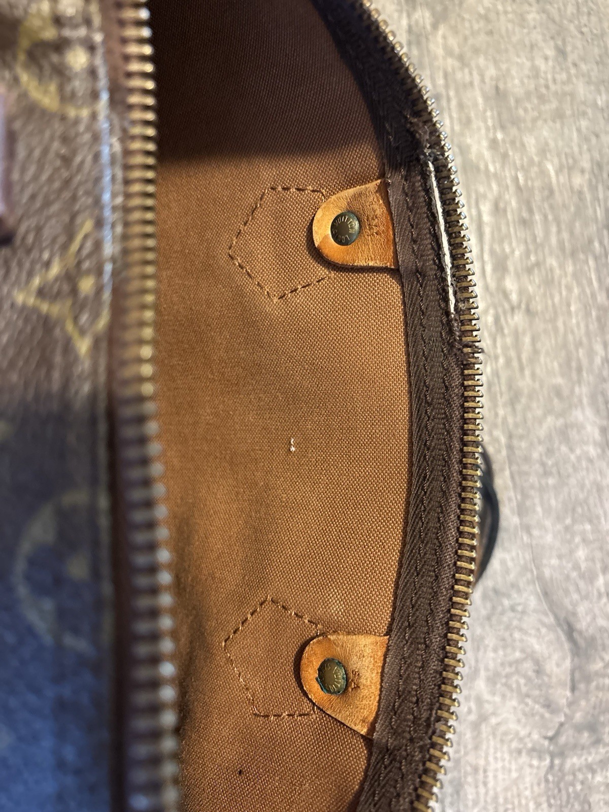 Louis Vuitton Speedy Duffle Brown Leather Customized 341 SA