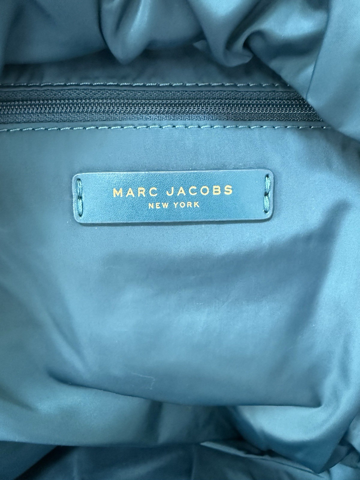 Marc Jacobs Crosby Quilted Nylon Backpack Teal Green Zip Pocket Adjustable New