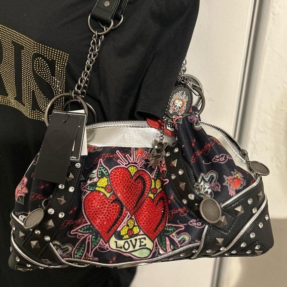 Ed Hardy Baby Super Sexy Edgy Chain Shoulder Bag – Last One Medium Size NWT