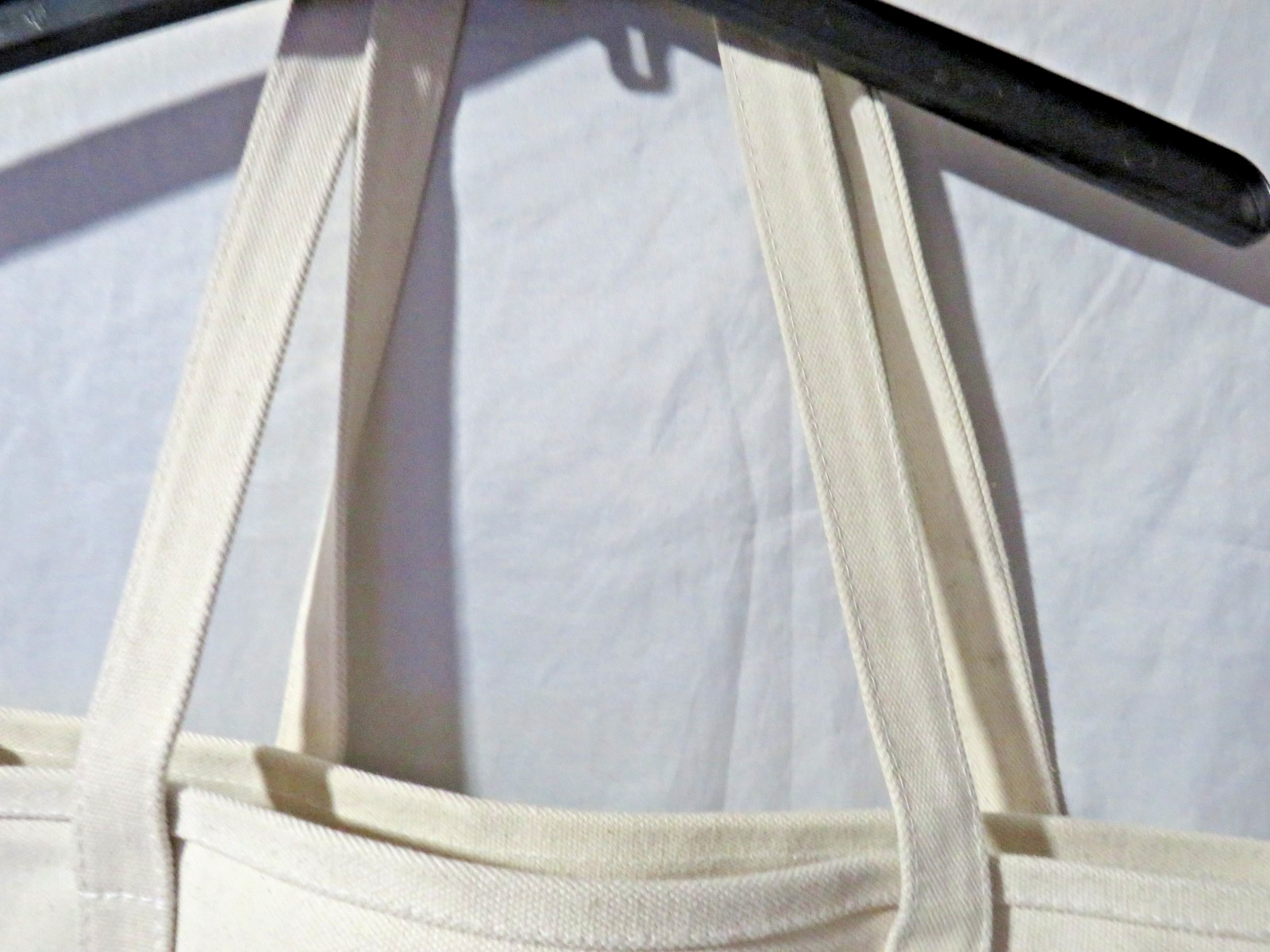 Compass Canvas Boat Tote Bag Medium 18in x 12in New England Style White & Tan