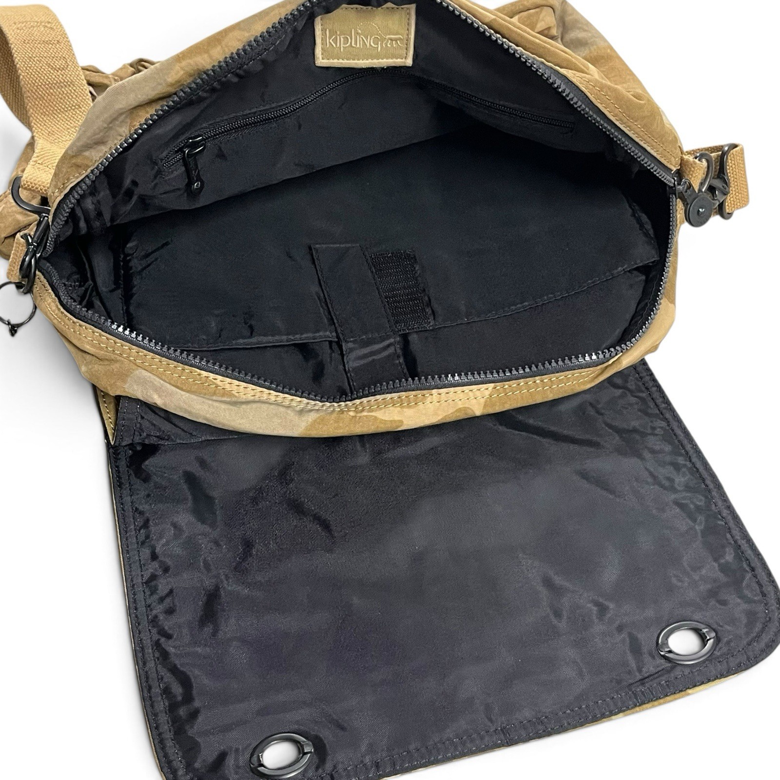 VTG Kipling Messenger Bag Shoulder Crossbody Camo Y2k Utility Streetwear Monkey