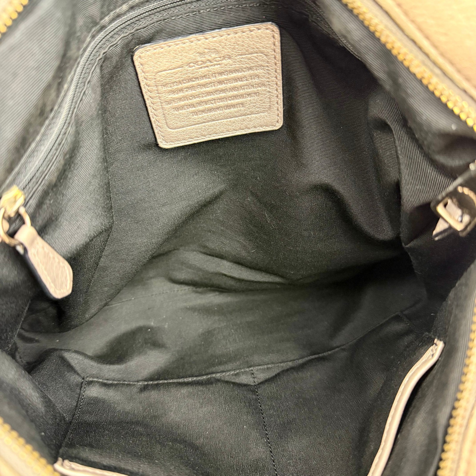 Coach Metallic Champagne Gold Pebbled Leather Shoulder Bag Purse
