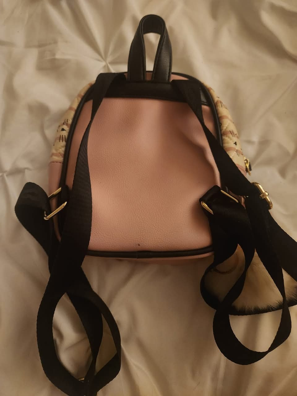 Luv Betsey Johnson Mini Backpack Bag Pastel Cream And Pink Kitten Whiskers