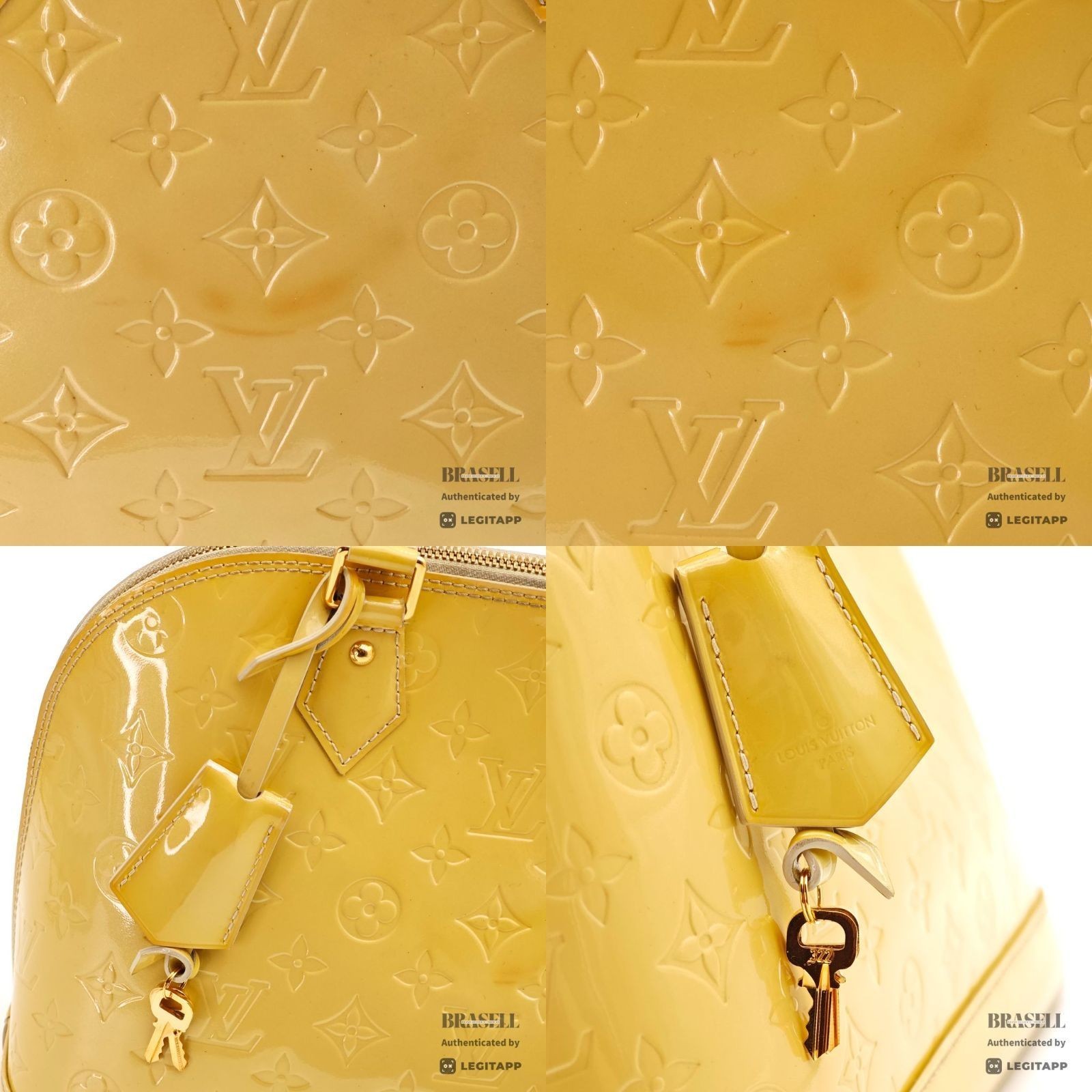 LOUIS VUITTON Vernis Alma PM M90101 Hand Bag Yellow Patent【ImportFeeFREE】