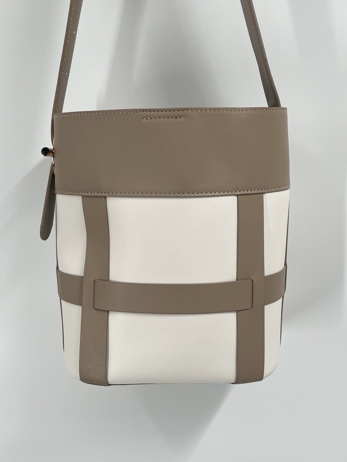 Melie Bianco Brynn Bone Vegan Shoulder Bag Bucket Purse