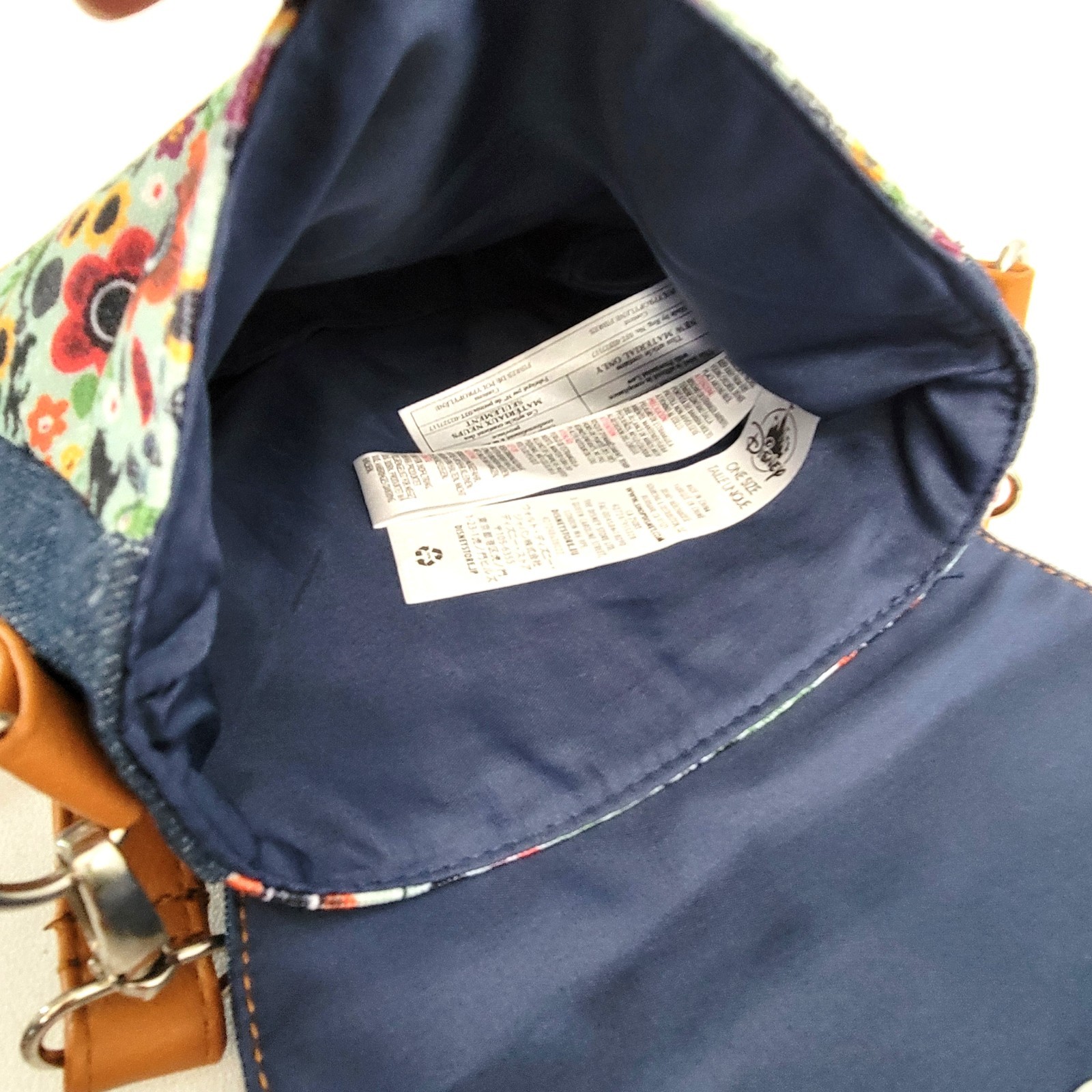 Disney Animators Collection Rapunzel Tangled Denim Crossbody Bag Floral Purse