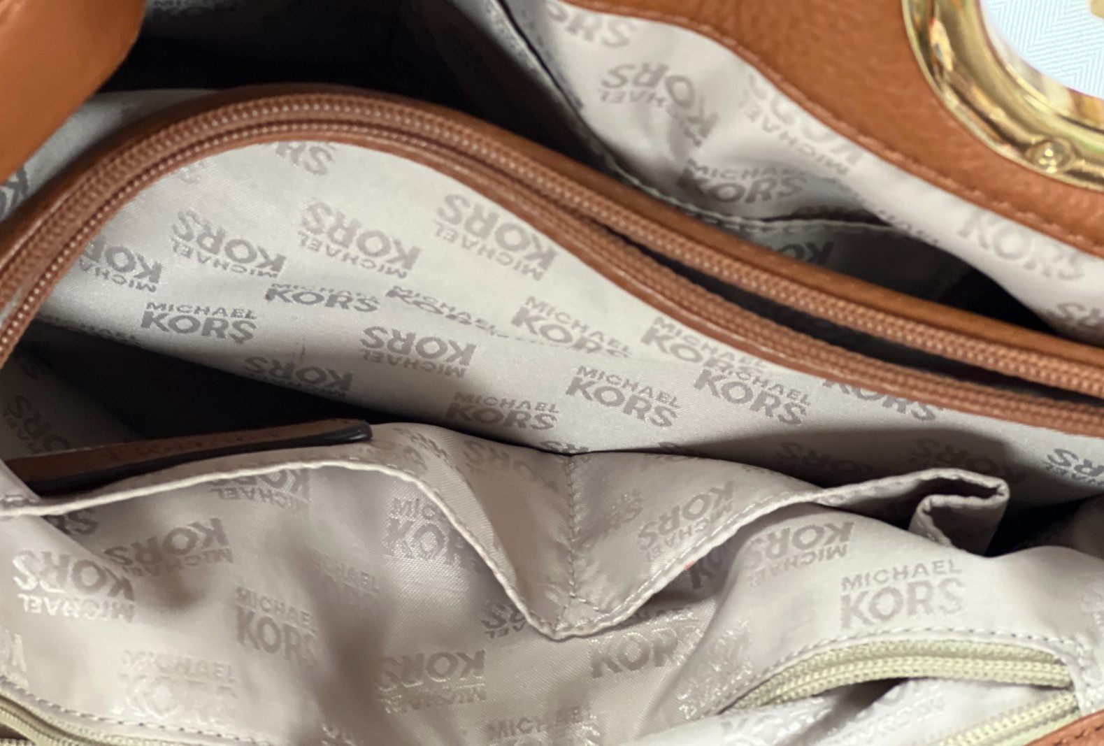 Michael Kors Fulton Large brown Pebbled Leather Shoulder Bag – 14x5x10 inch