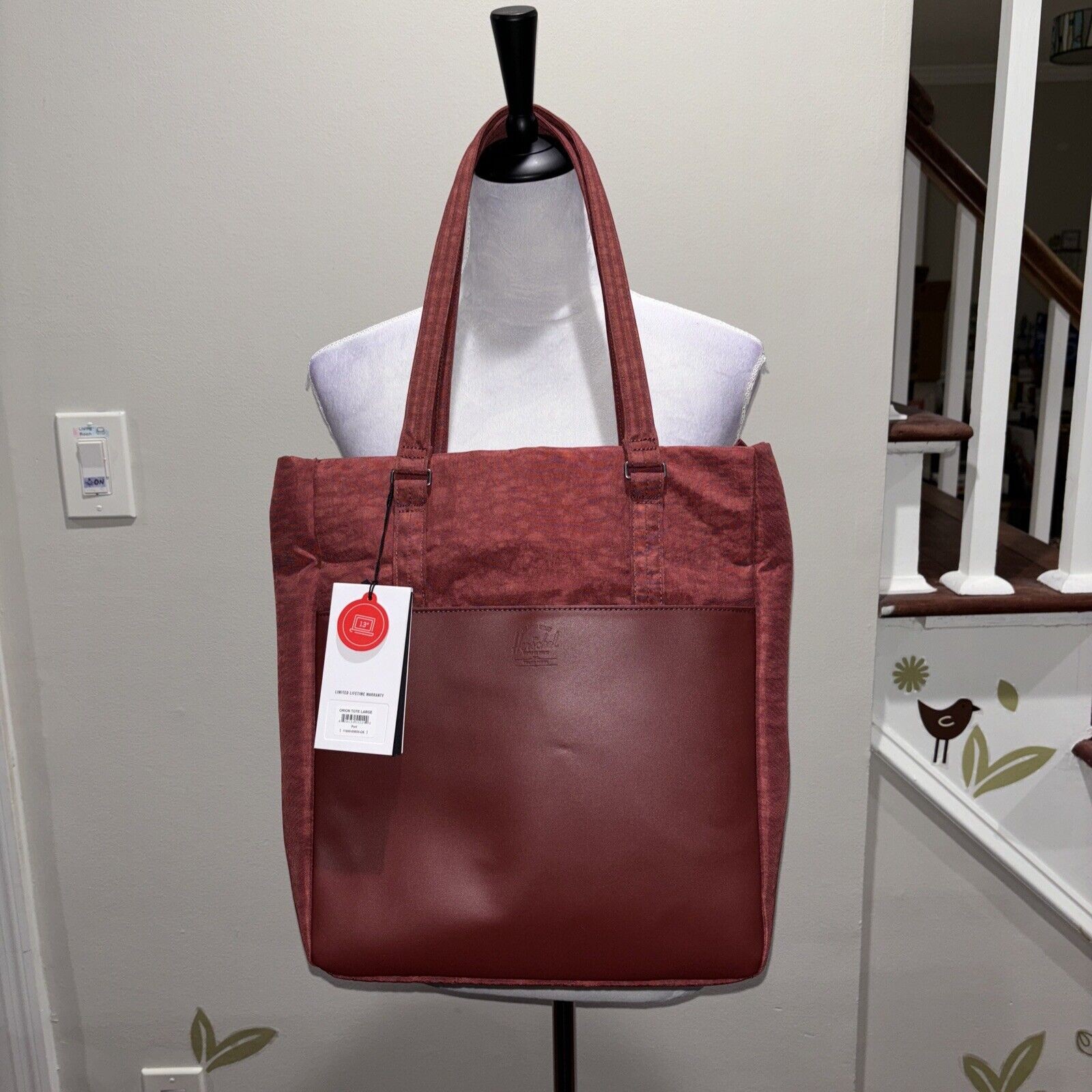 Herschel Supply Co Orion Tote Bag Large w/ Crossbody Port (Burgundy)
