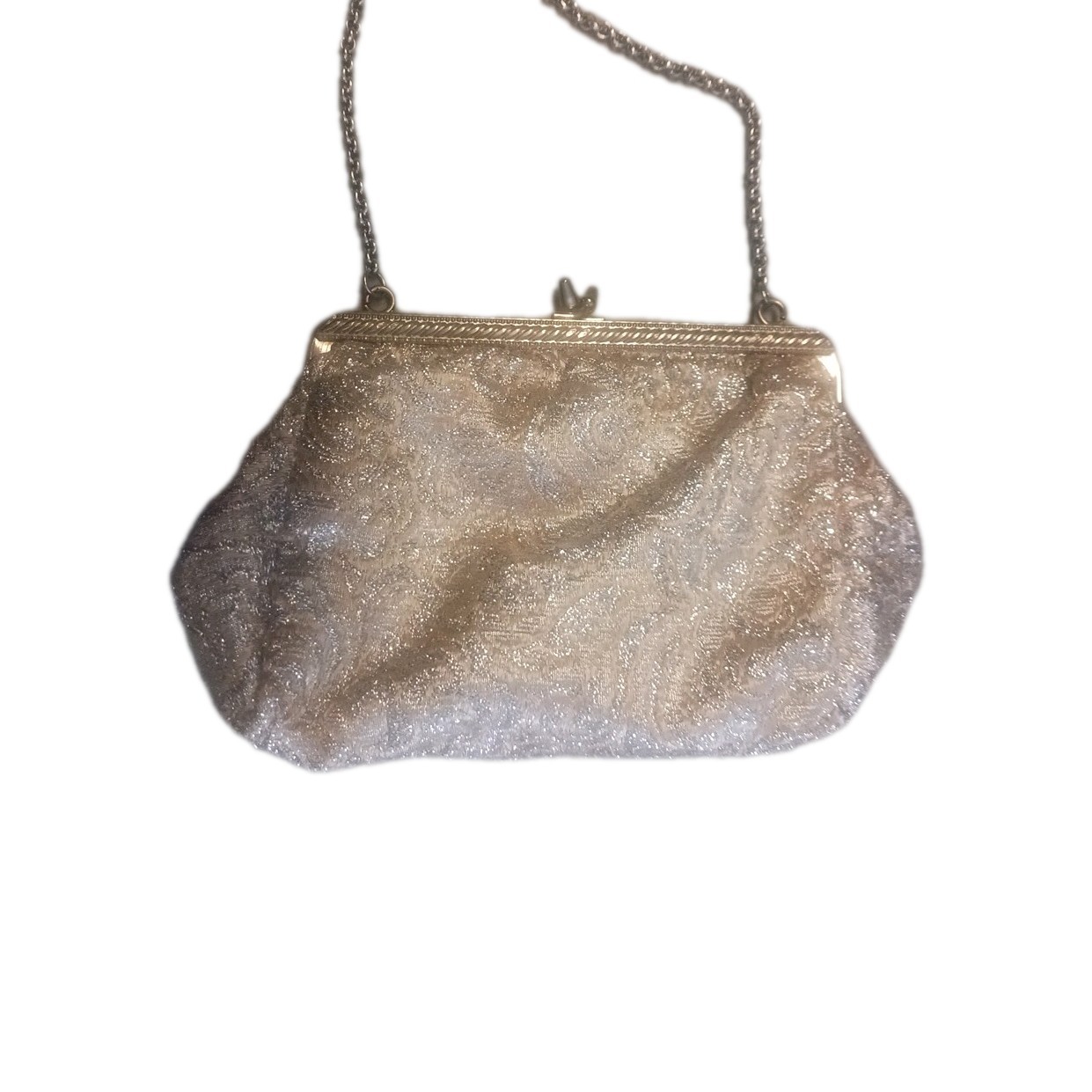 Hand Bag .Color Gold With Glitter.9 Long 6inch .