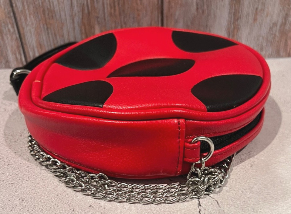 Hot Topic Miraculous Ladybug Round Crossbody Bag Metal Tikki Charm & Strap Purse