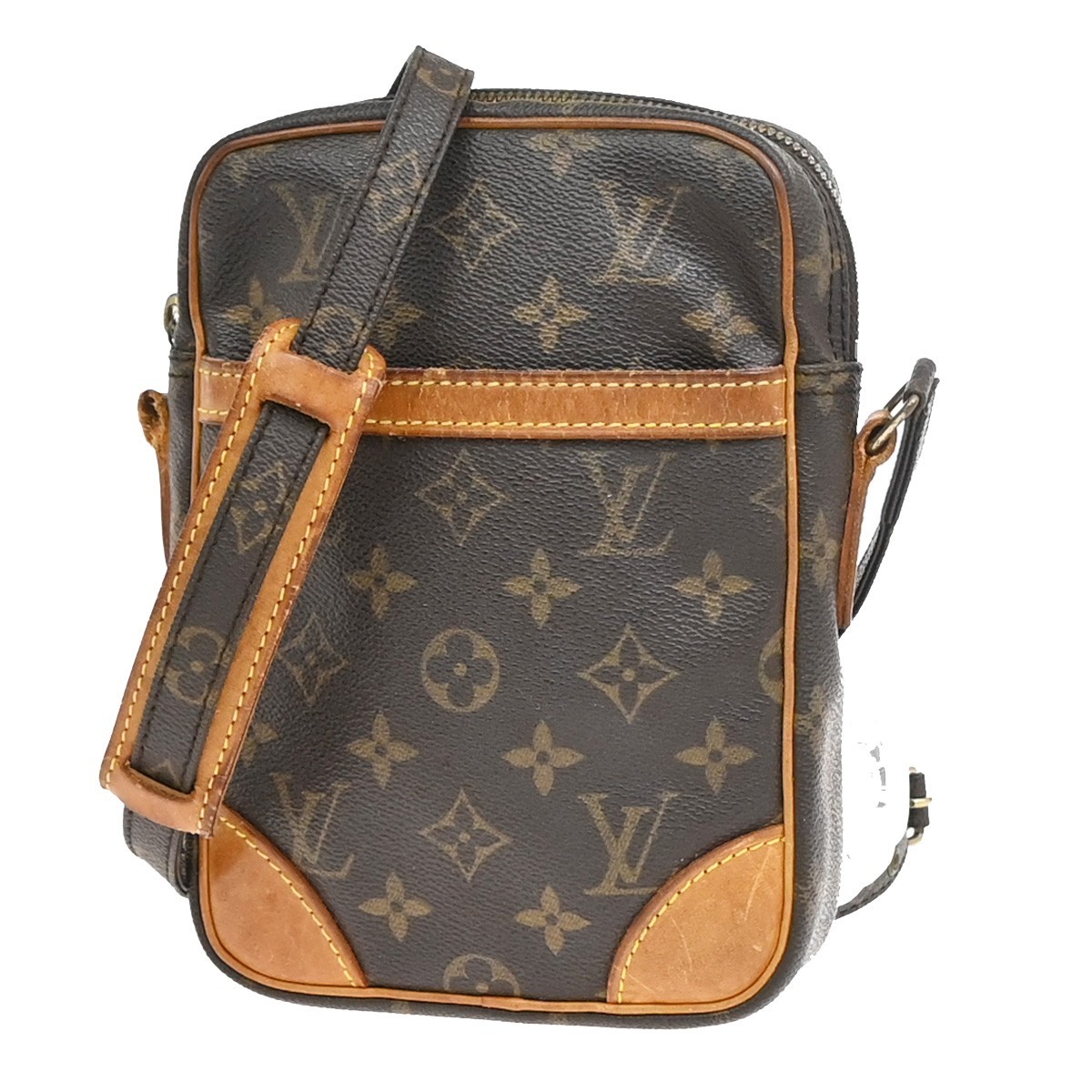 LOUIS VUITTON Danube Shoulder Bag Monogram Leather Brown France M45266 67PA042