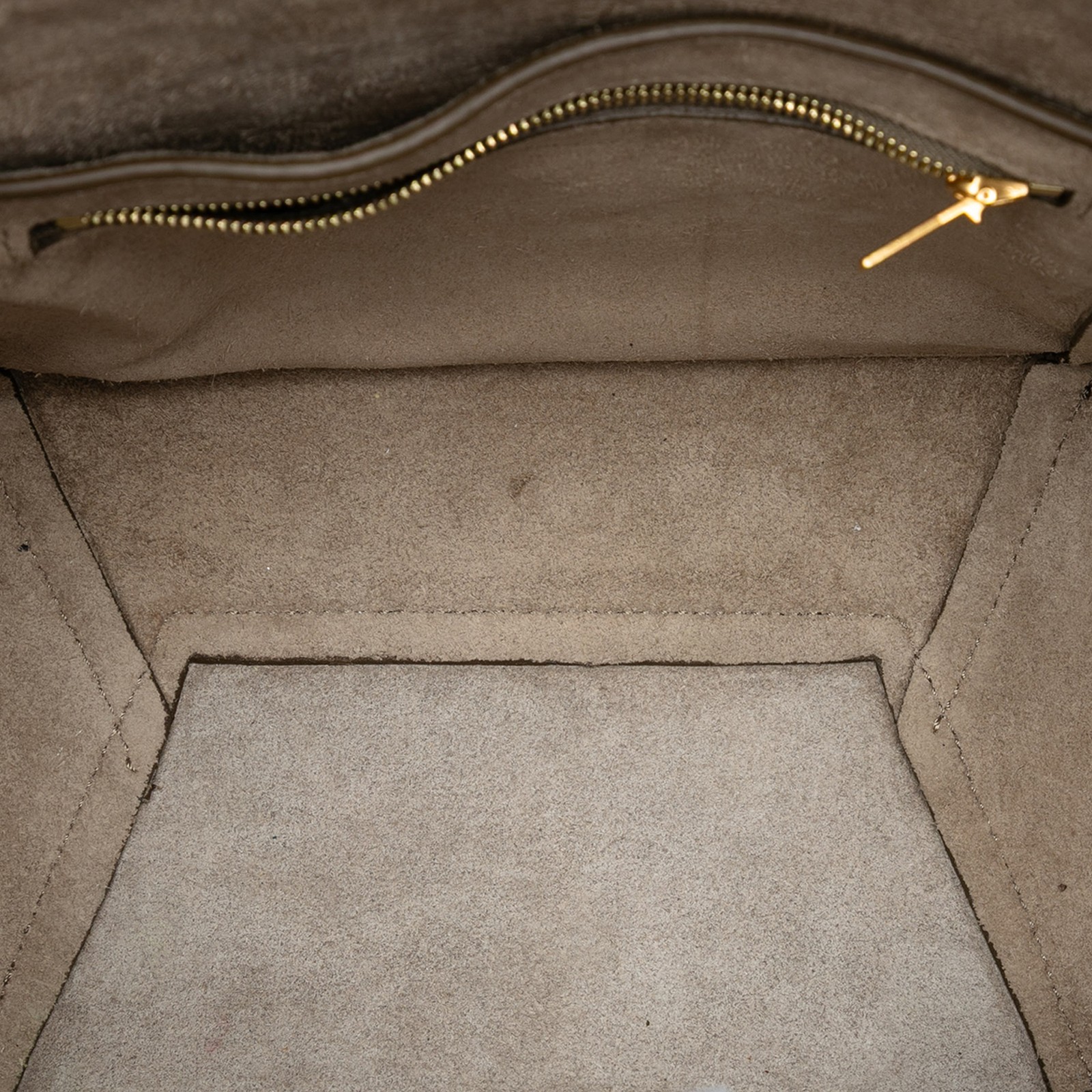 Celine Small Soft Grained Calfskin Seau Sangle Bucket Bag Pre-Loved Taupe