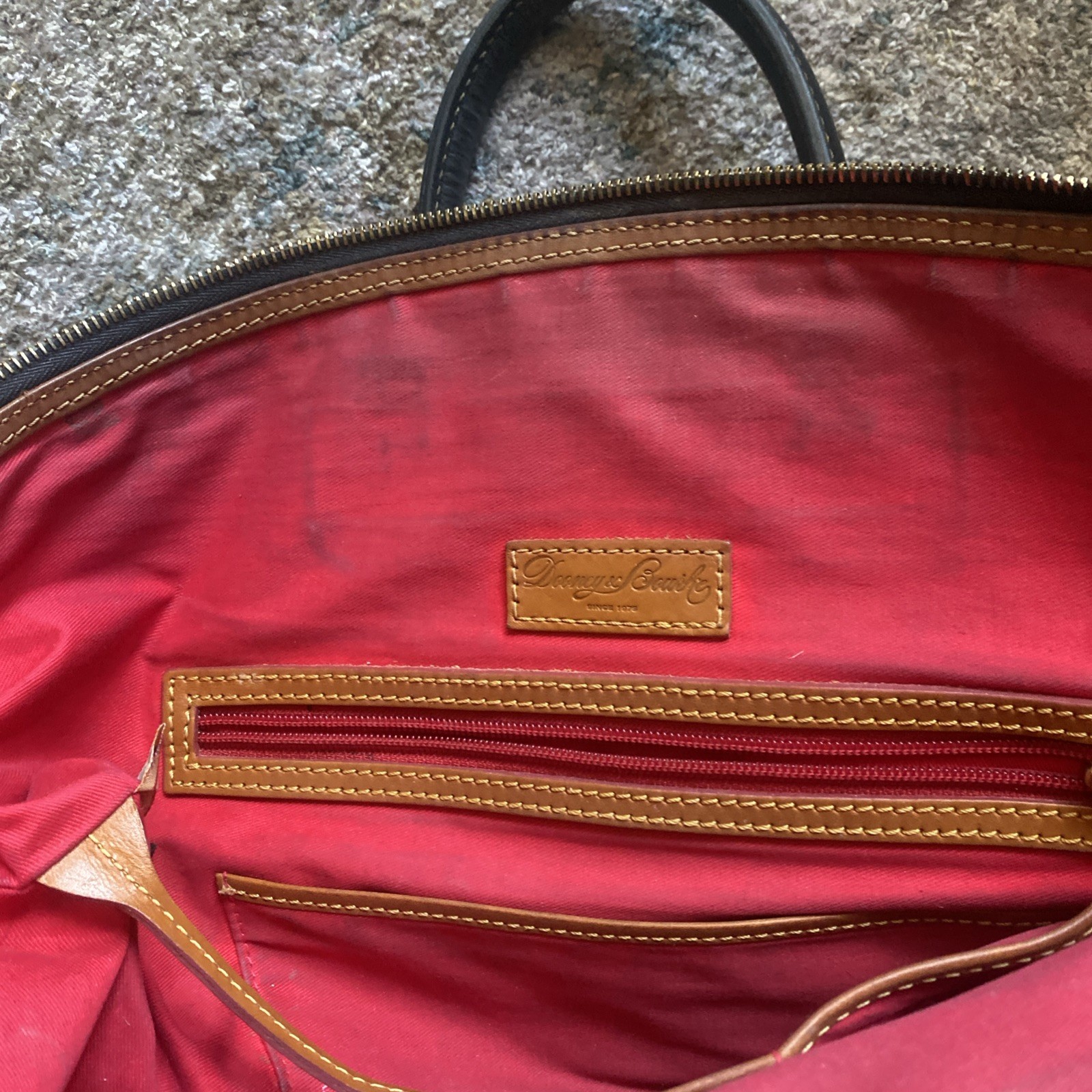 Vintage Dooney & Bourke Vanessa Signature 1975 XL Large Handbag Satchel Purse