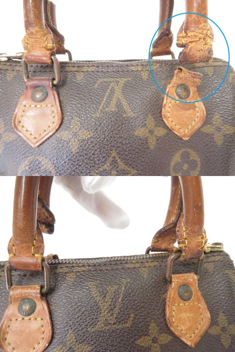 Authentic Louis Vuitton Monogram Mini Speedy Hand Bag F#53916