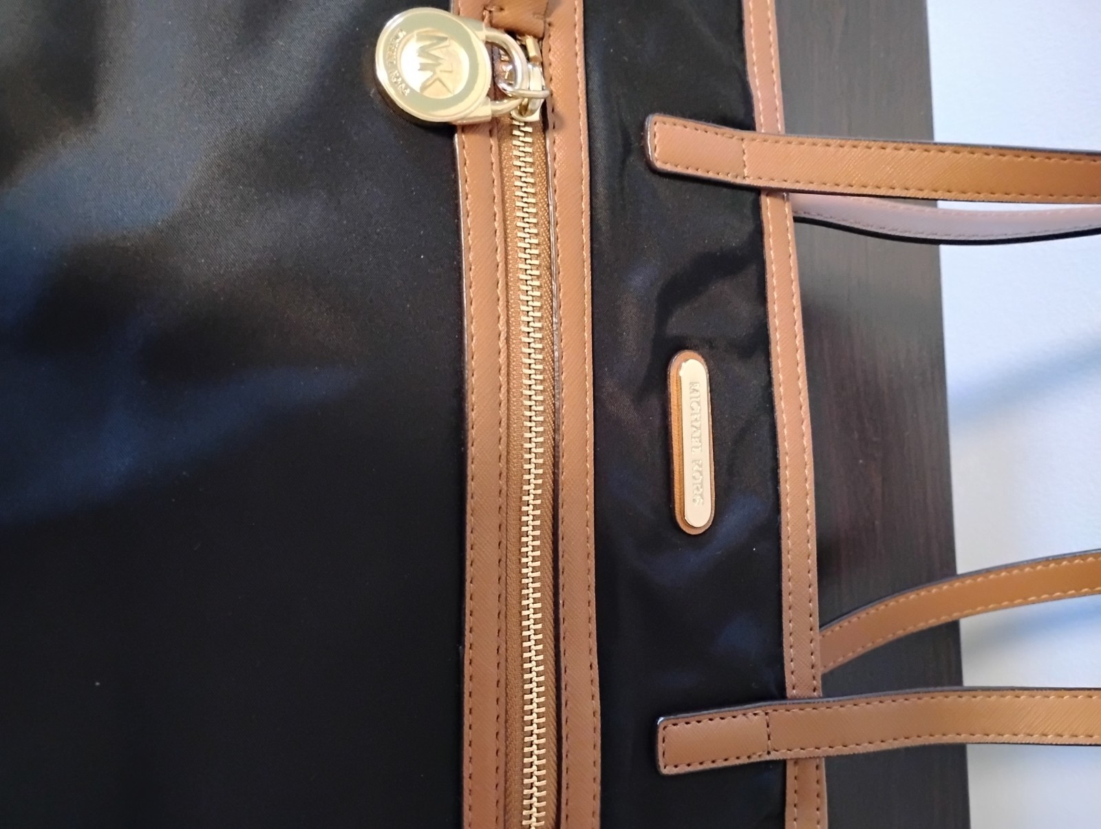 Michael Kors Shoulder Bag Black With Brown Trim