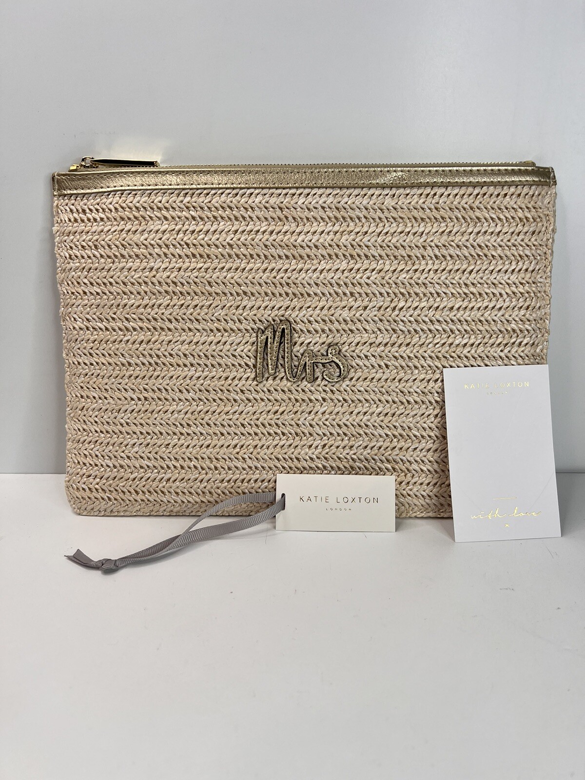 Katie Loxton Mrs Straw weave Clutch handbag
