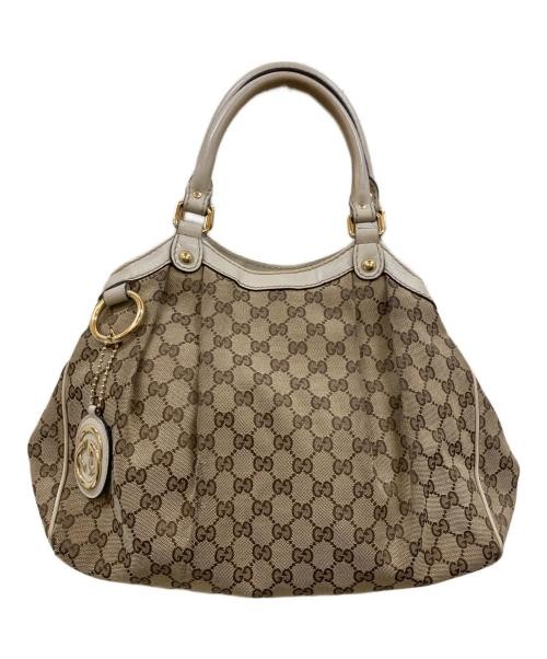 GUCCI Sukey GG Canvas Handbag beige 211944