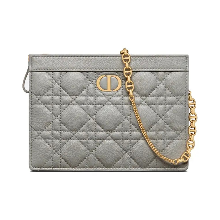 DIOR Caro caneball with metal chain clutch shoulder bag 7.4×5.5×1.1 in