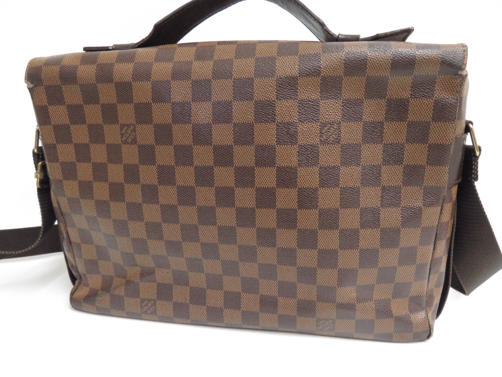 Authentic Louis Vuitton Damier Ebene Broadway Shoulder Bag Crossbody F#45804