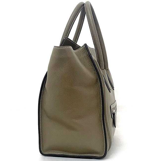 Celine Tote Bag Luggage Mini Shopper Beige Gray 165213 Good Condition Leather