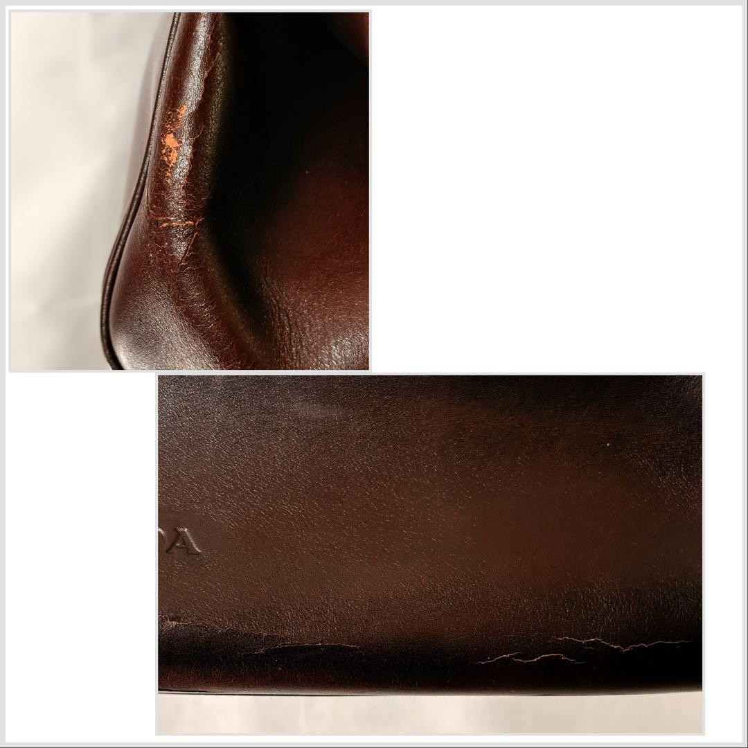 PRADA BN0501 Doctor Bag Vitello Cerniera Moro Brown PHW Authentic GC